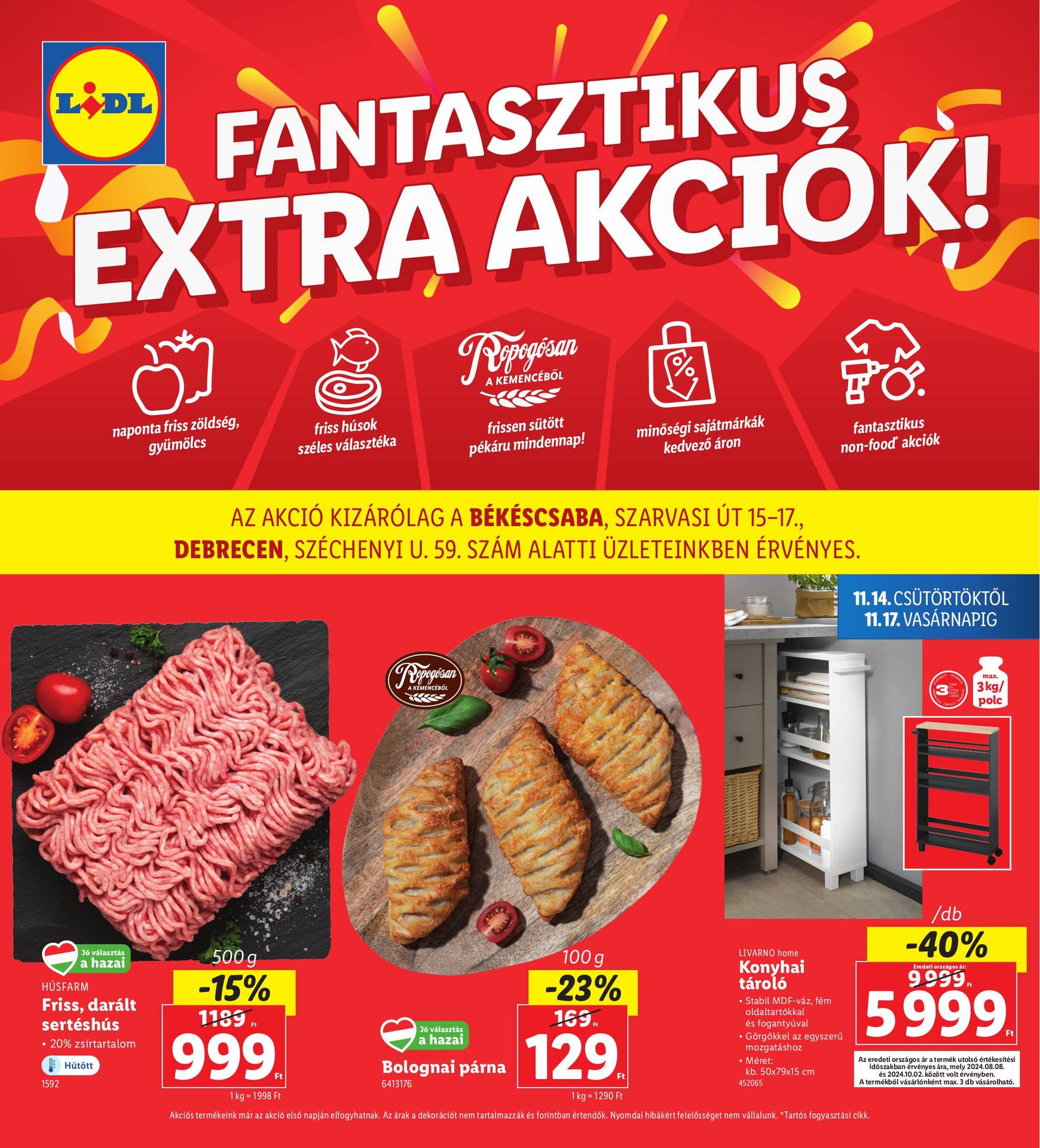 Lidl - Békéscsaba, Debrecen akciós újság, érvényes 11.14. - 11.17.