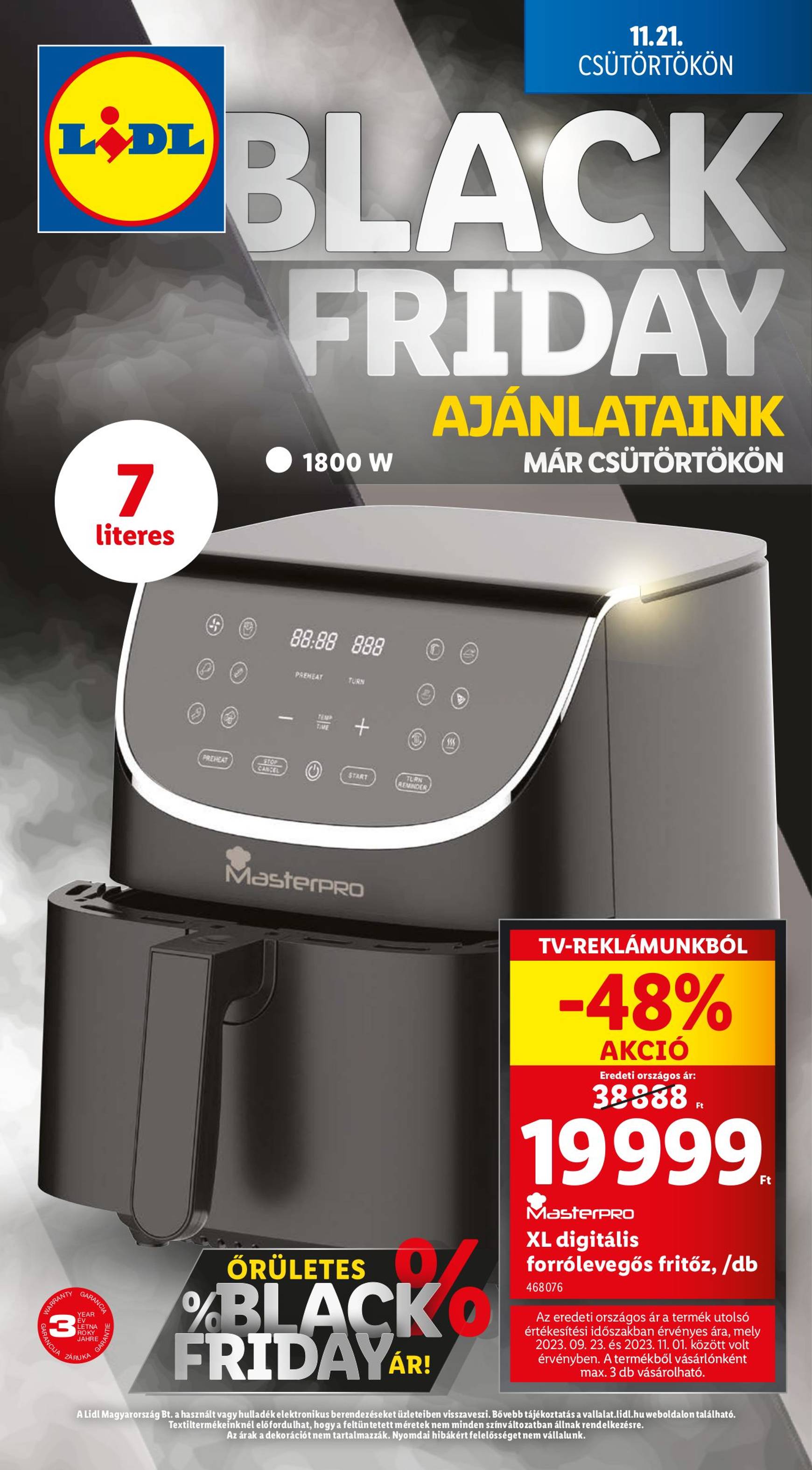 Lidl - Black Friday akciós újság, érvényes 11.21. - 11.27.