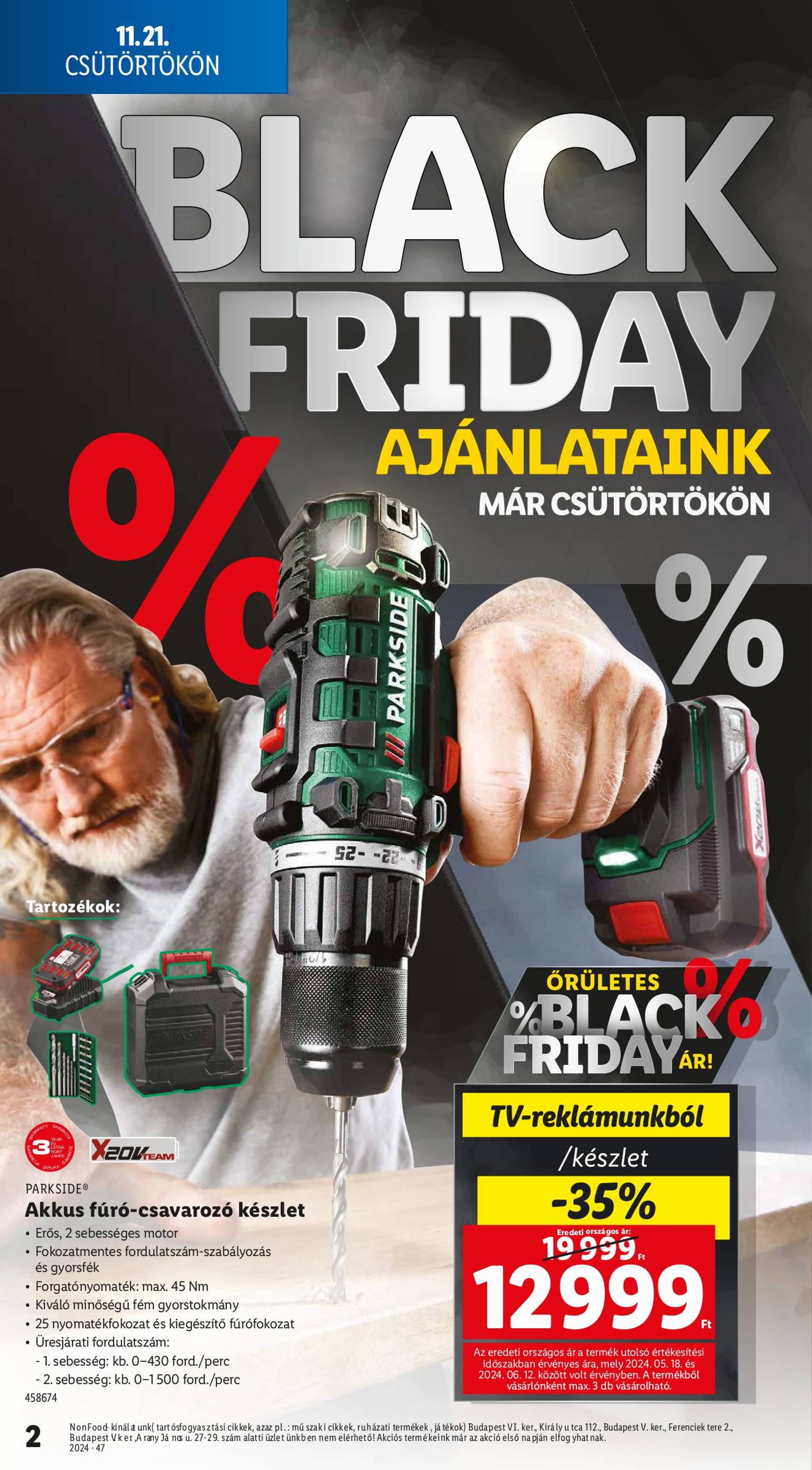 Lidl - Black Friday akciós újság, érvényes 11.21. - 11.27. 2