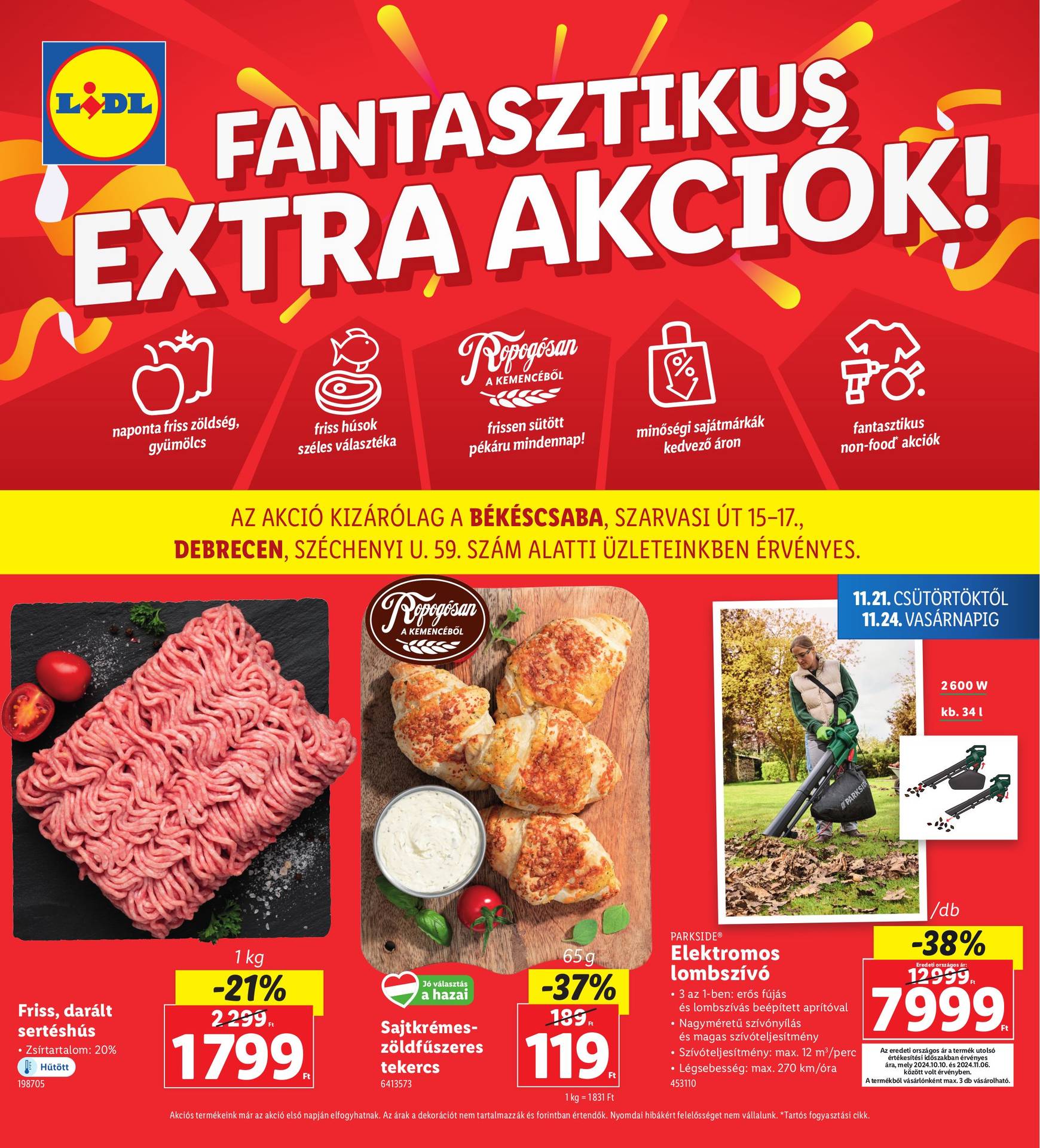 Lidl - Békéscsaba, Debrecen akciós újság, érvényes 11.21. - 11.24.