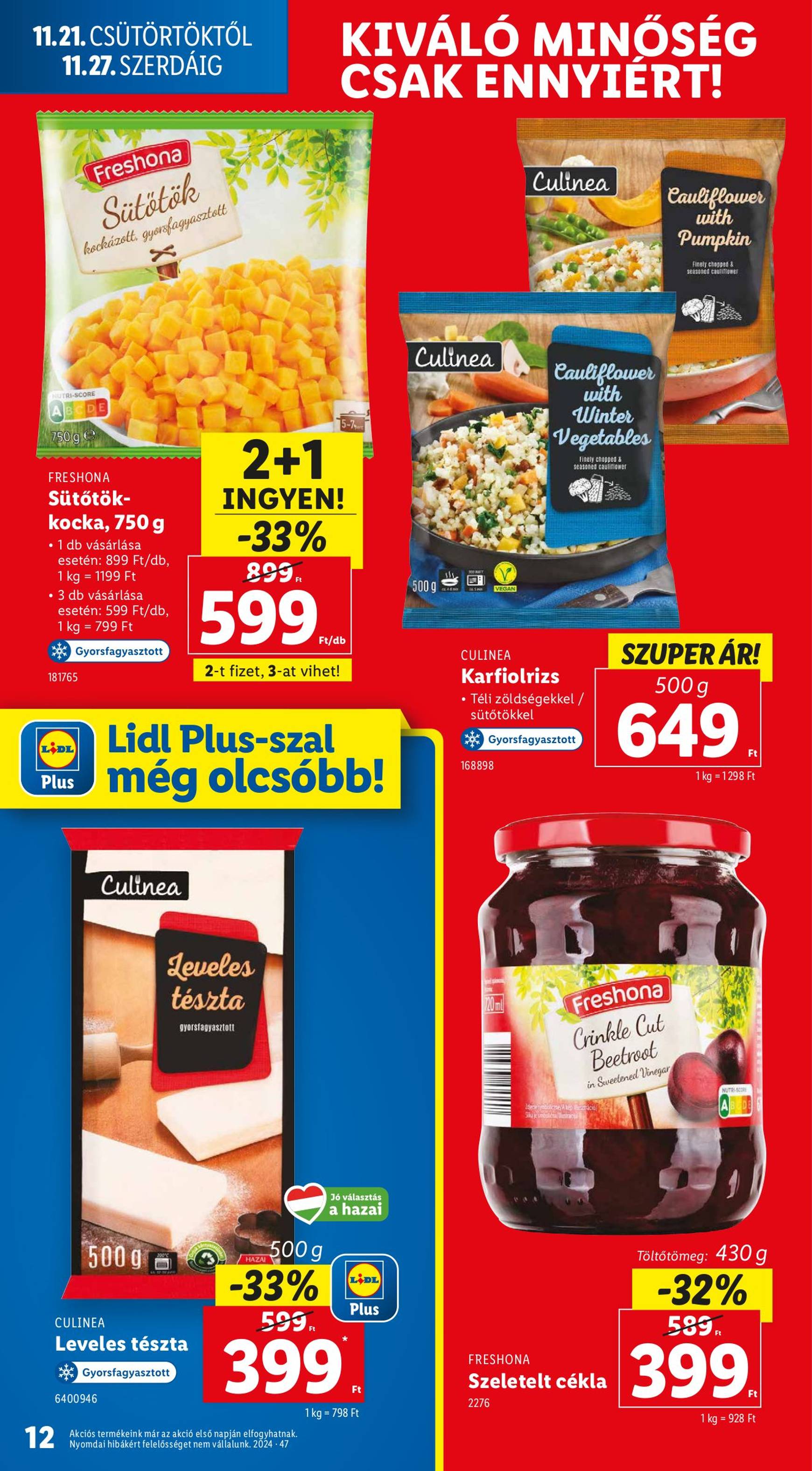 Lidl akciós újság, érvényes 11.21. - 11.27. 12