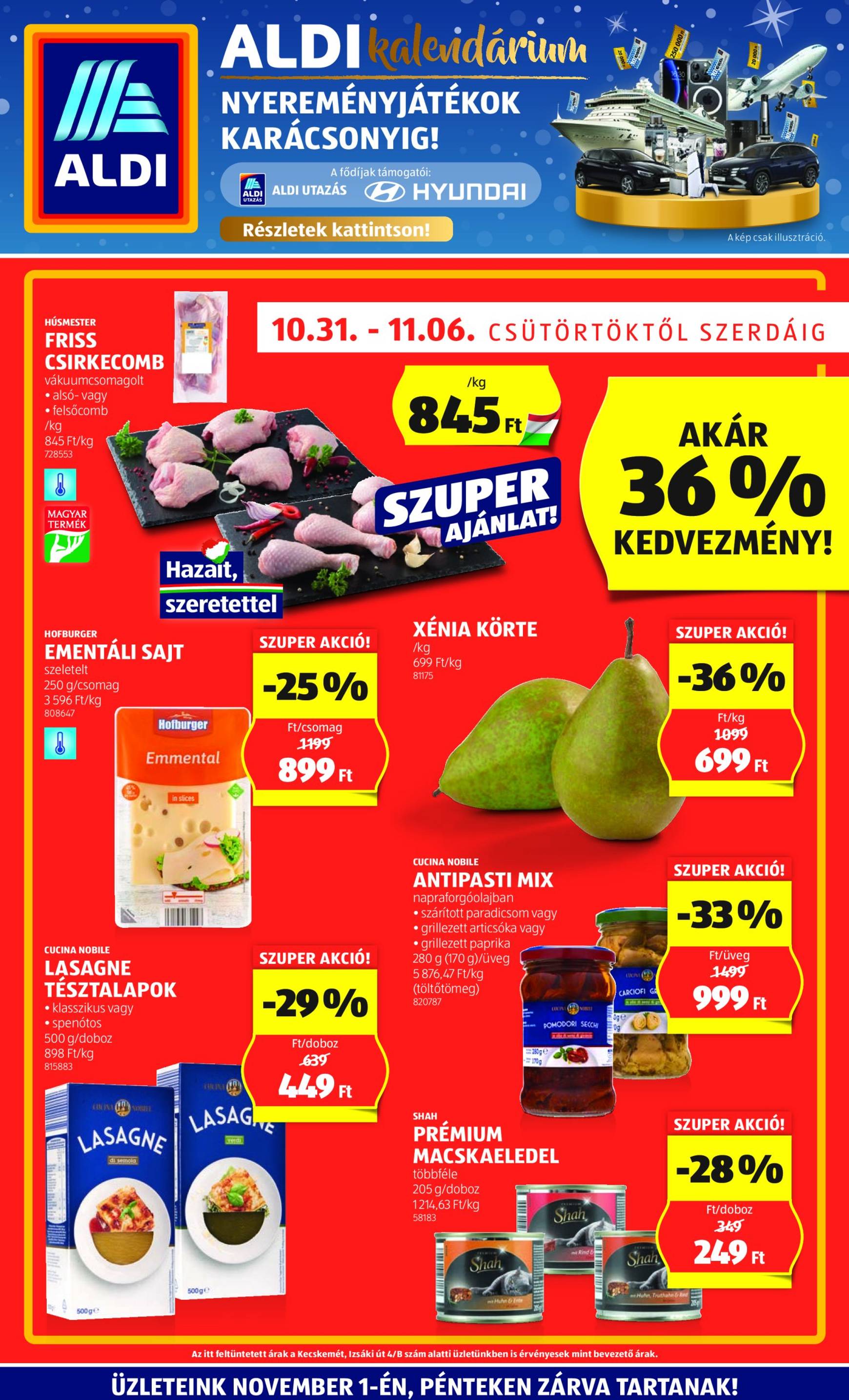 Aldi akciós újság, érvényes 10.31. - 11.06.