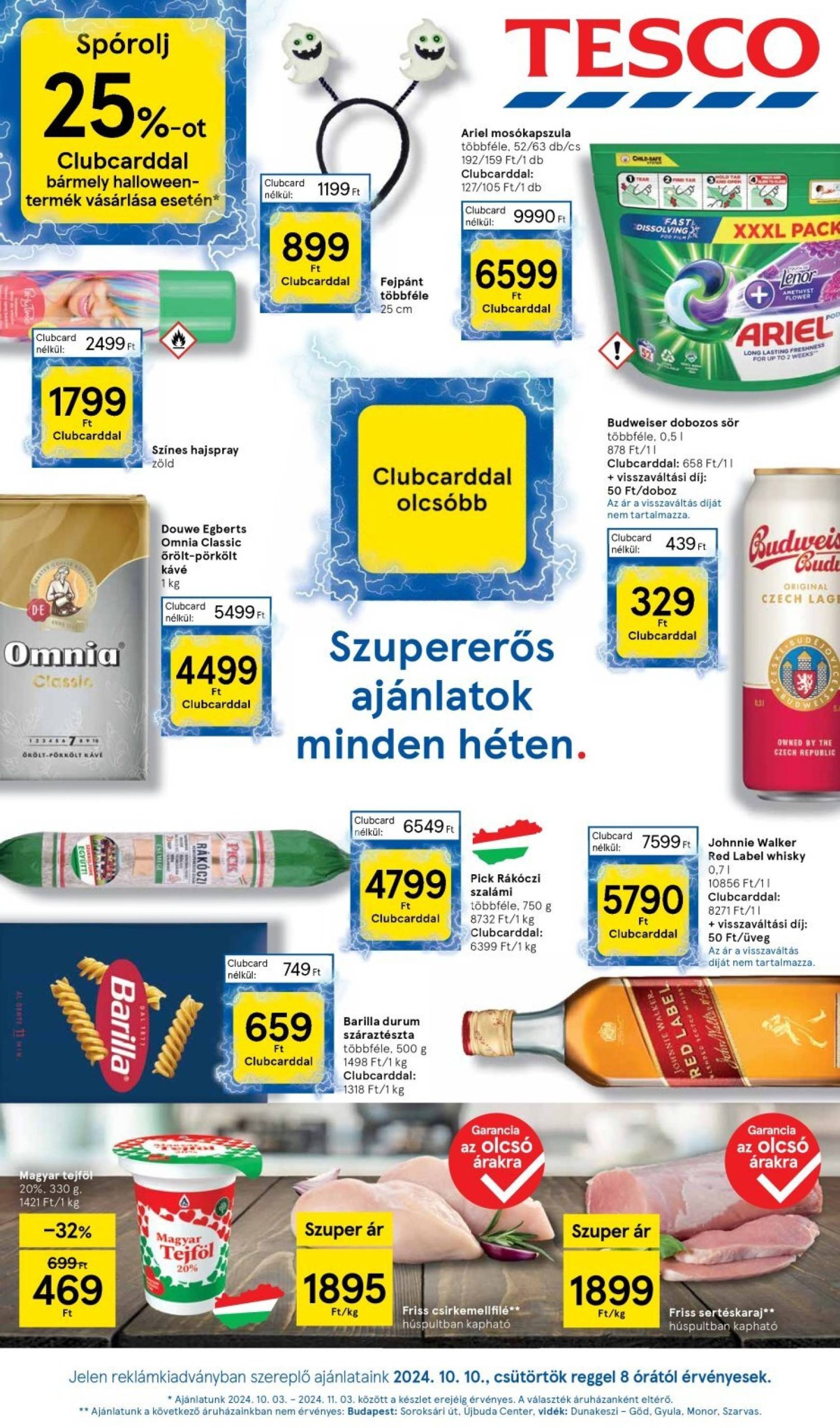 Aktuális újság Tesco 10.10. - 10.16.