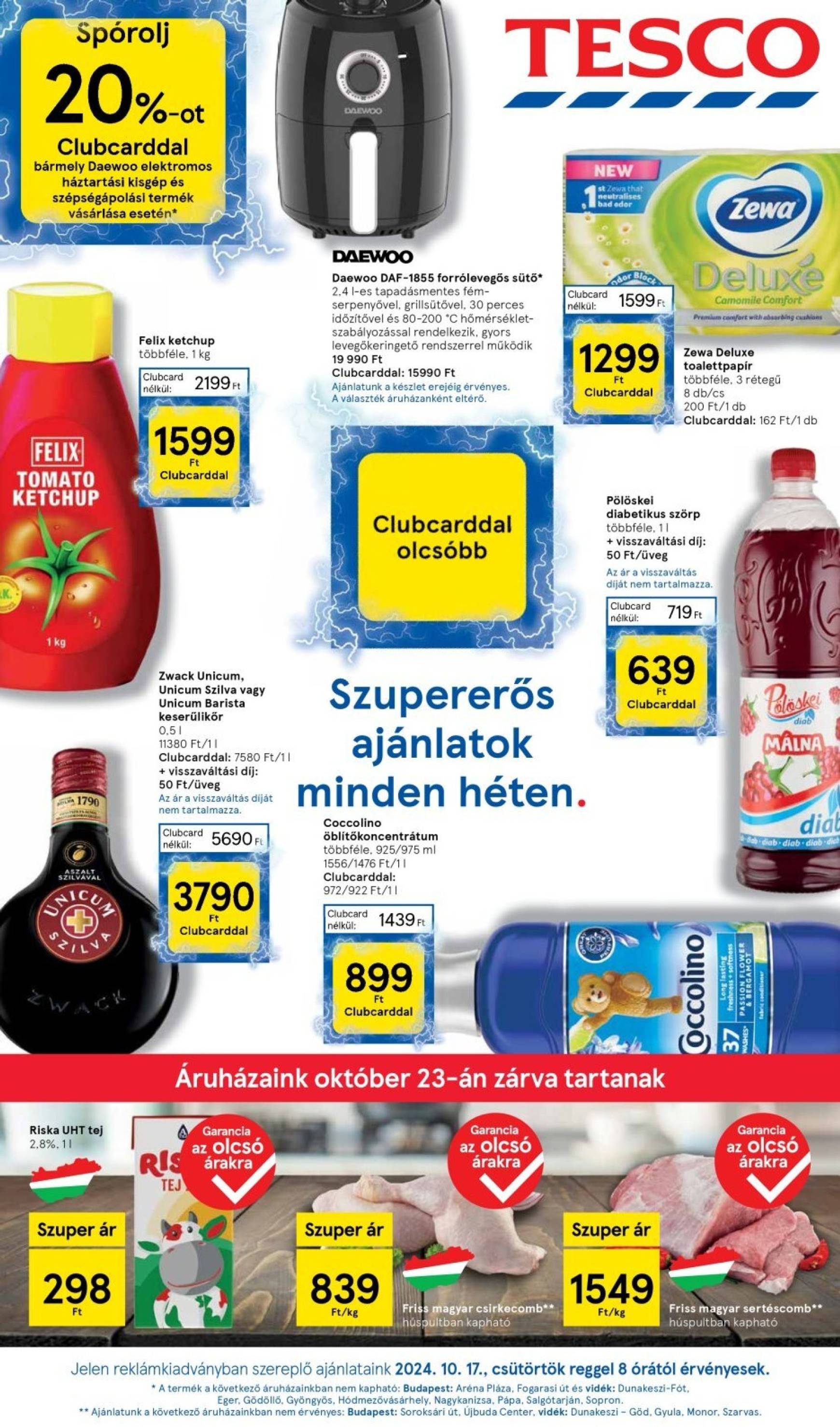 Tesco akciós újság, érvényes 10.17. - 10.23.