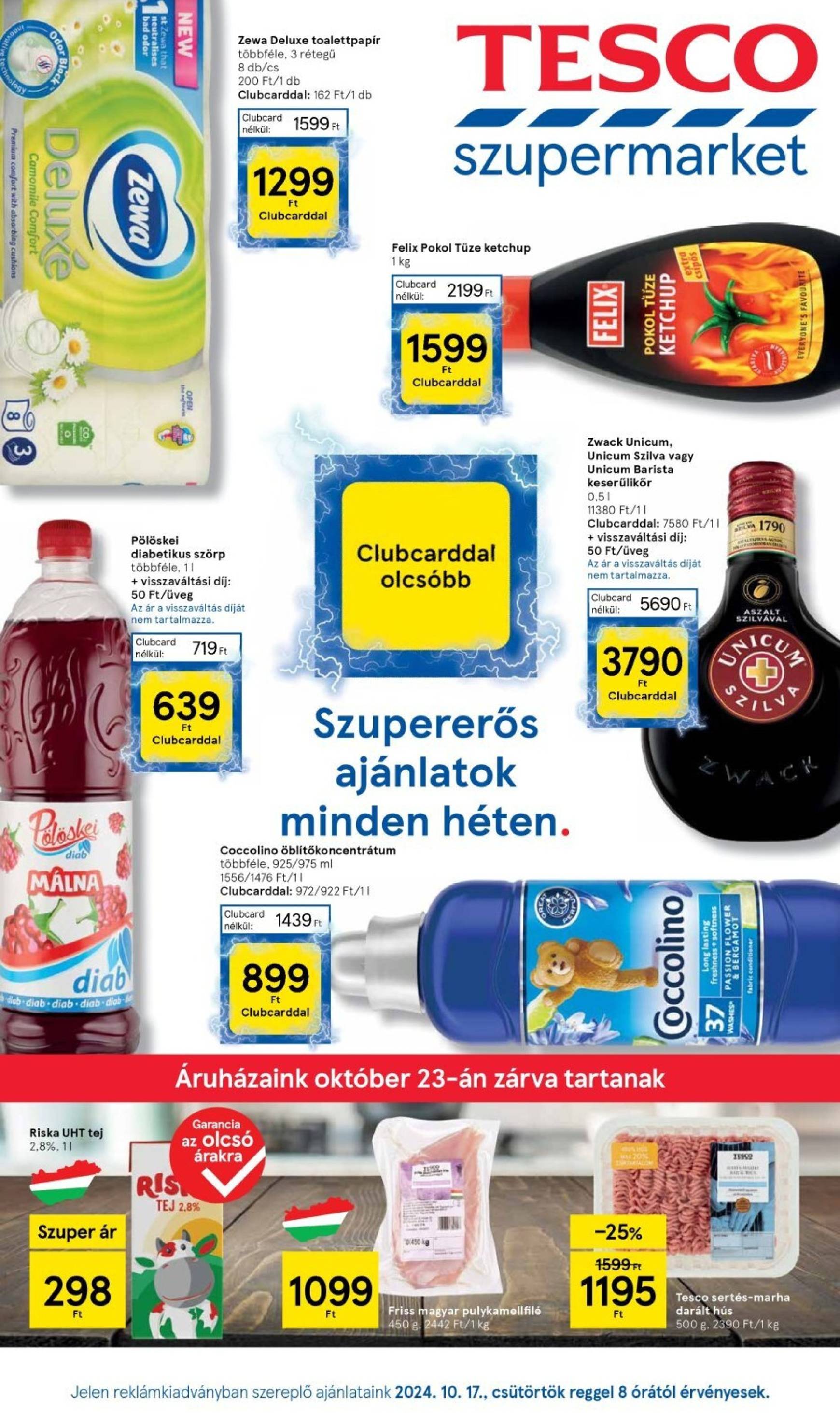 Tesco Szupermarket akciós újság, érvényes 10.17. - 10.23.