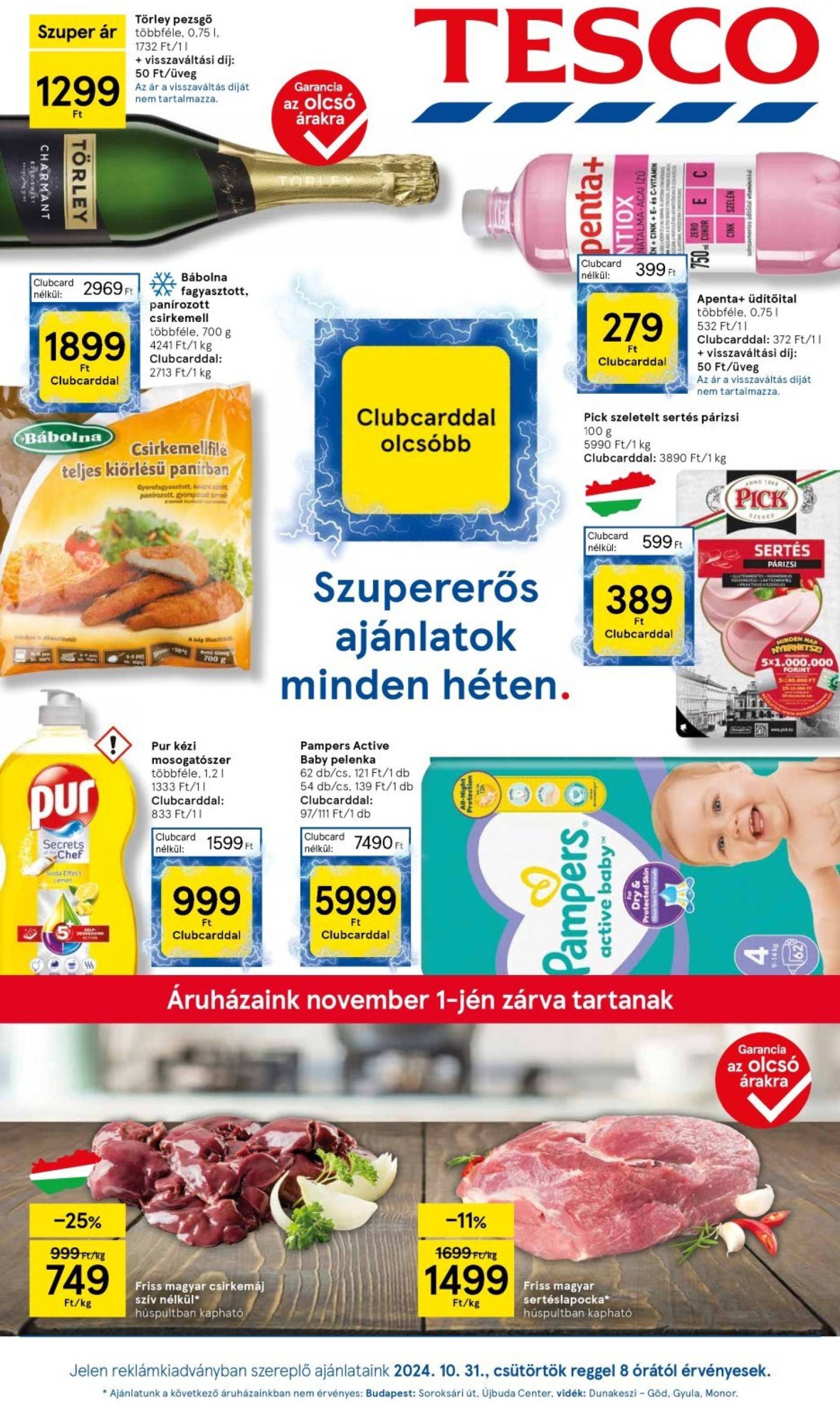 Tesco akciós újság, érvényes 10.31. - 11.06.