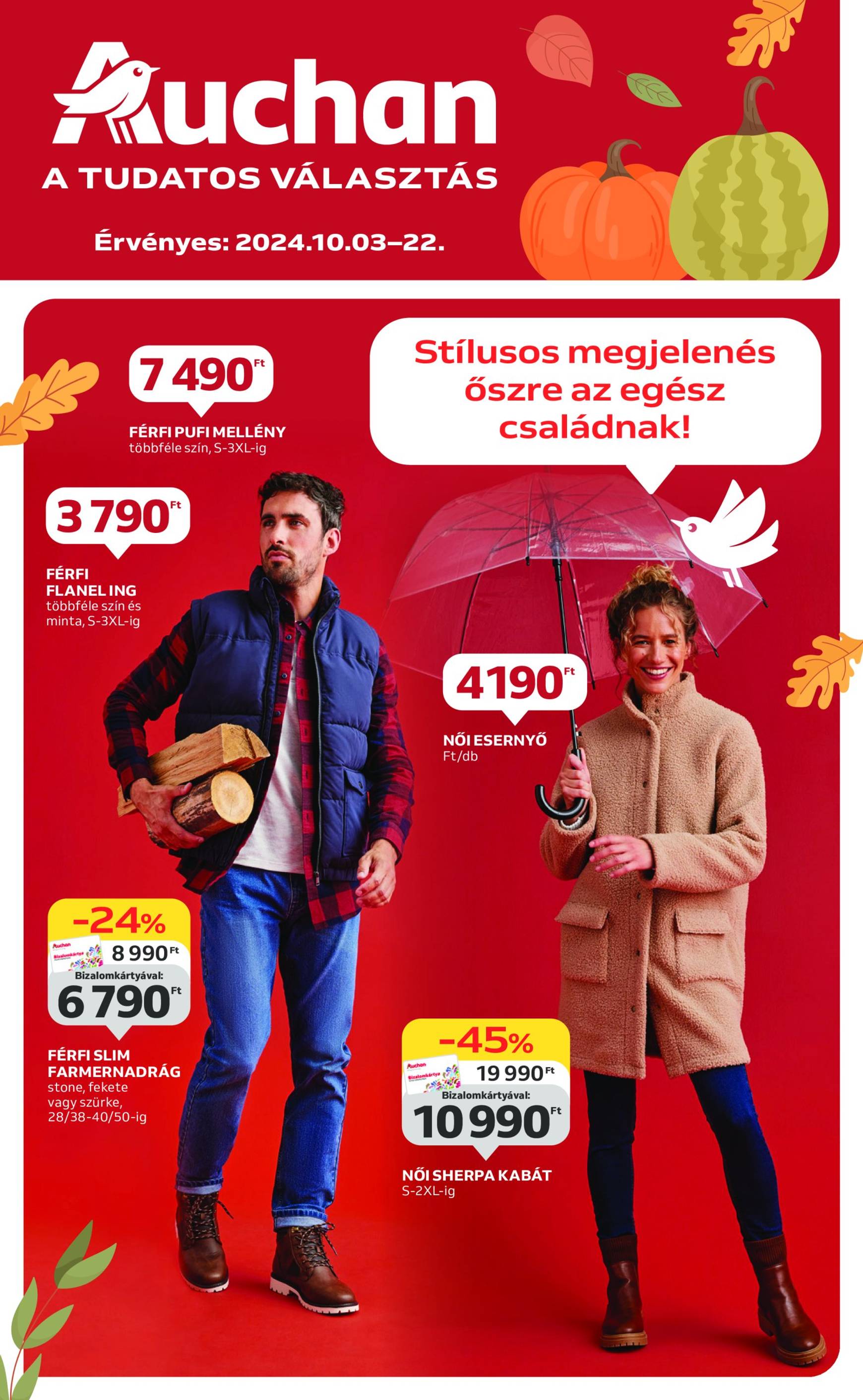 Aktuális újság Auchan - Őszi textil ajánlataink 10.03. - 10.10.