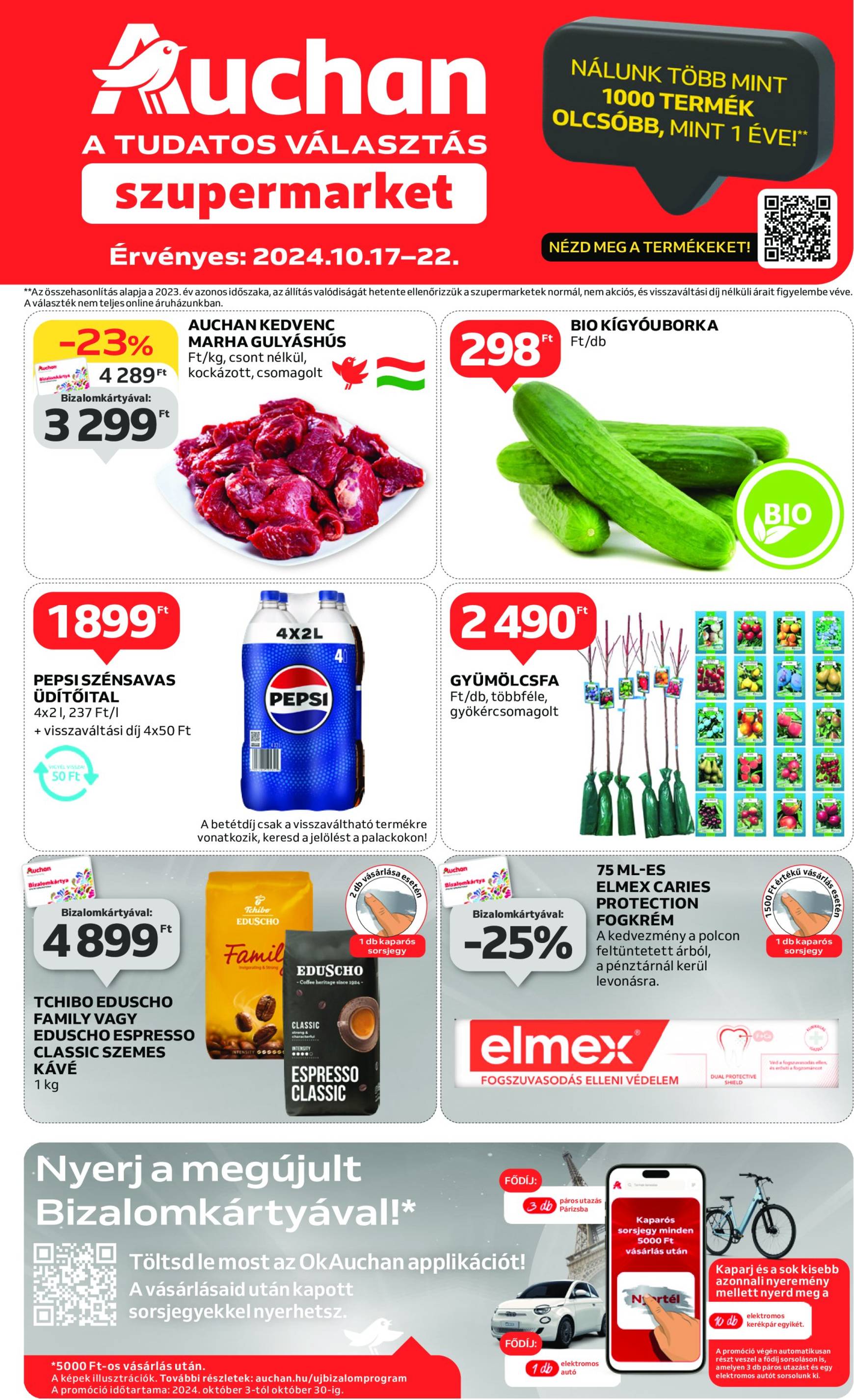 Auchan szupermarket akciós újság, érvényes 10.17. - 10.22.