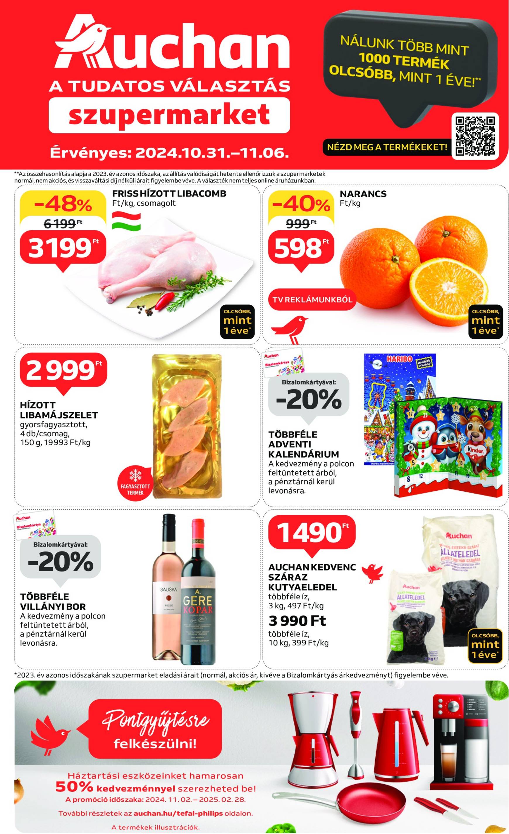 Auchan szupermarket akciós újság, érvényes 10.31. - 11.06.