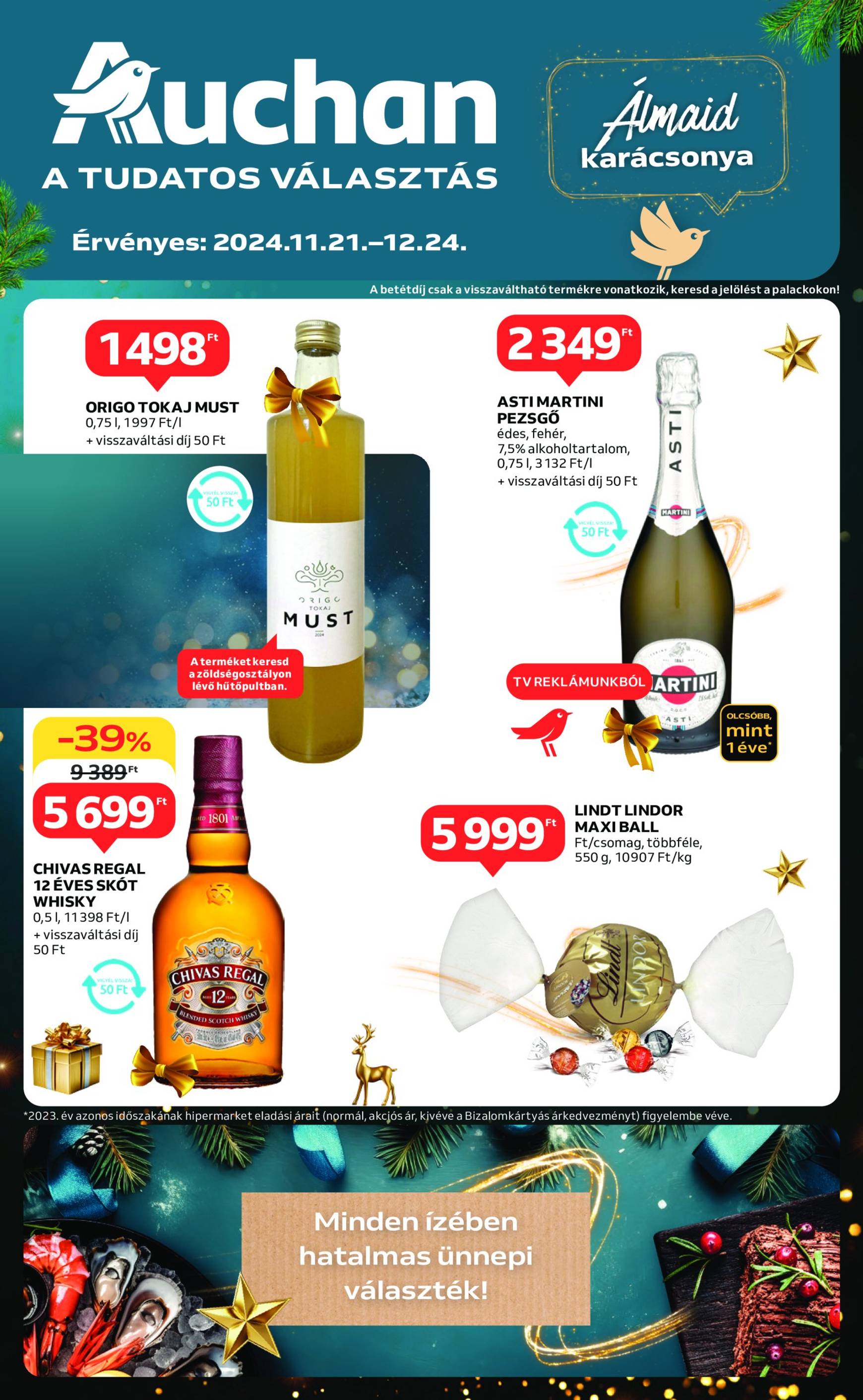 Auchan - Karácsonyi ajánlataink akciós újság, érvényes 11.21. - 12.24.