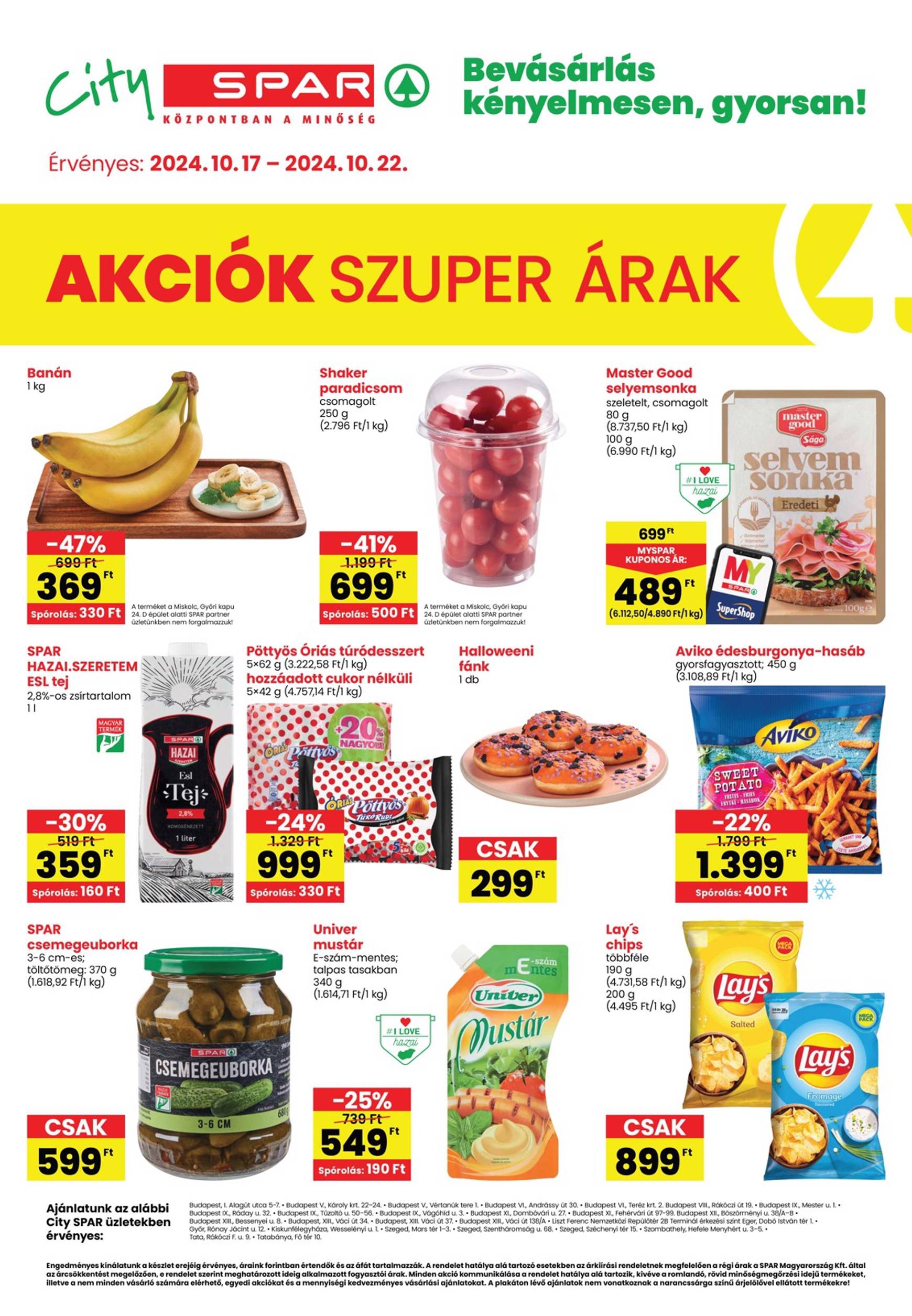 City SPAR akciós újság, érvényes 10.17. - 10.22.