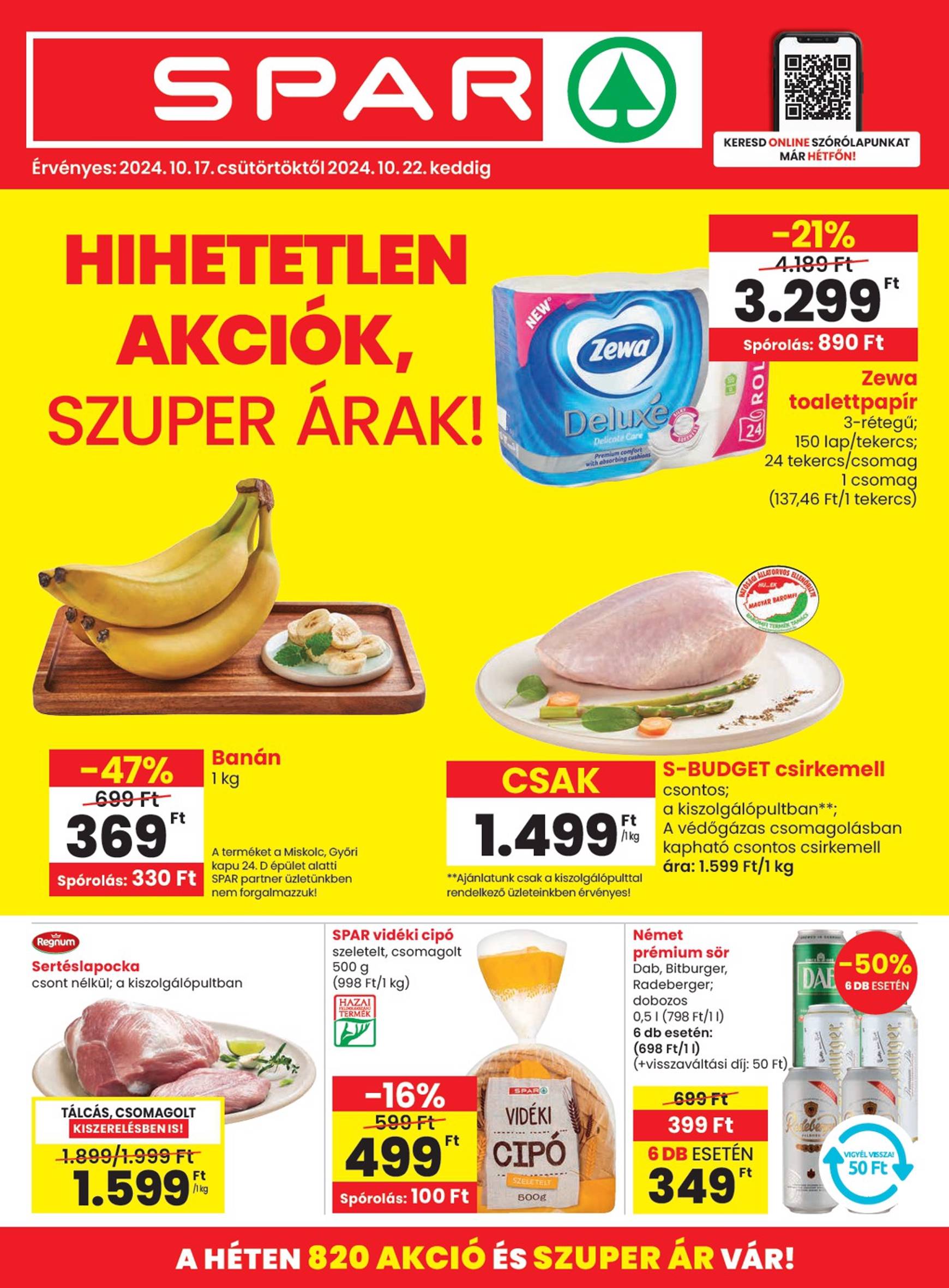 SPAR akciós újság, érvényes 10.17. - 10.22.