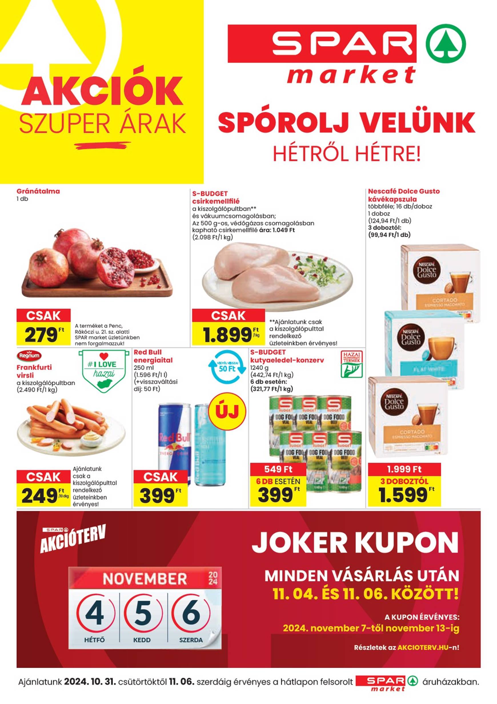 SPAR - Market akciós újság, érvényes 10.31. - 11.06.