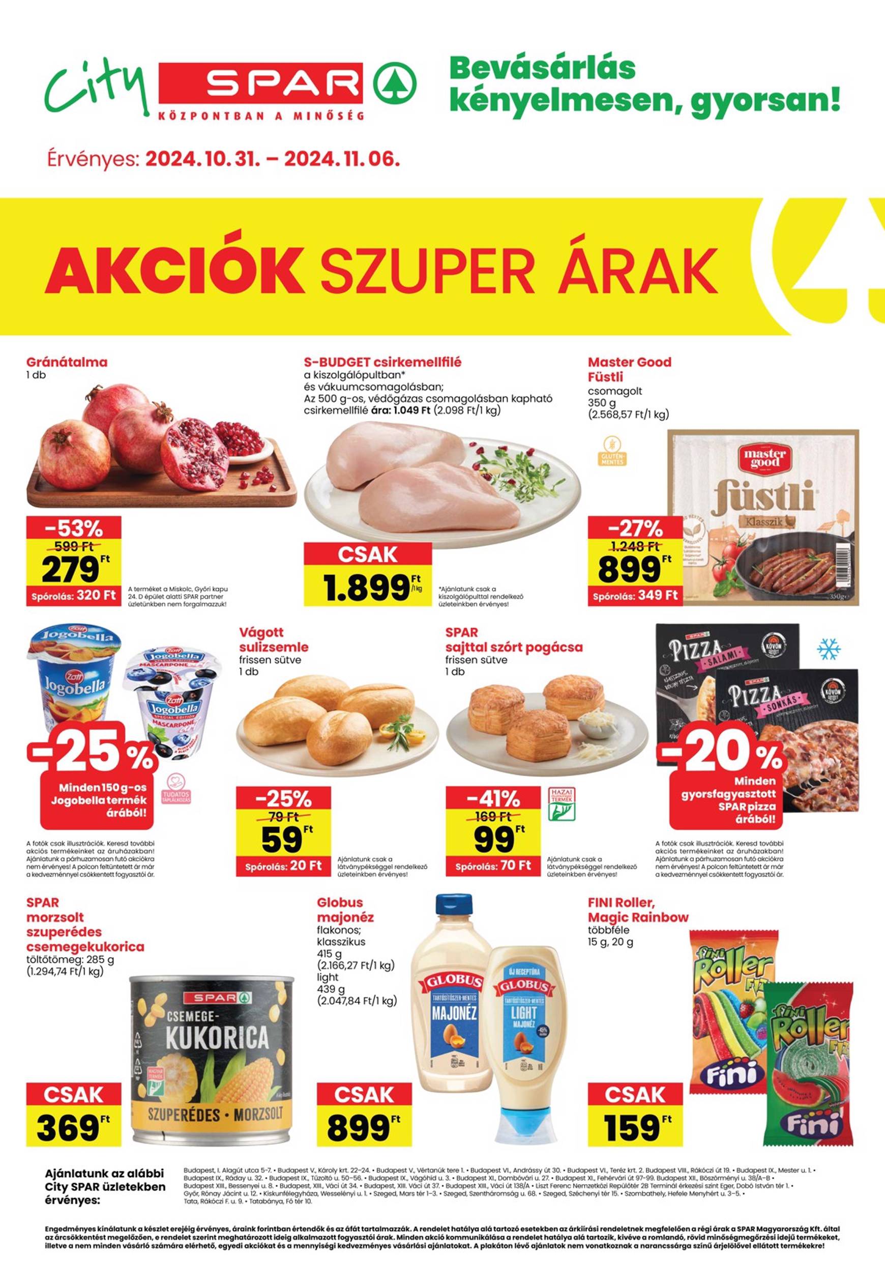 City SPAR akciós újság, érvényes 10.31. - 11.06.