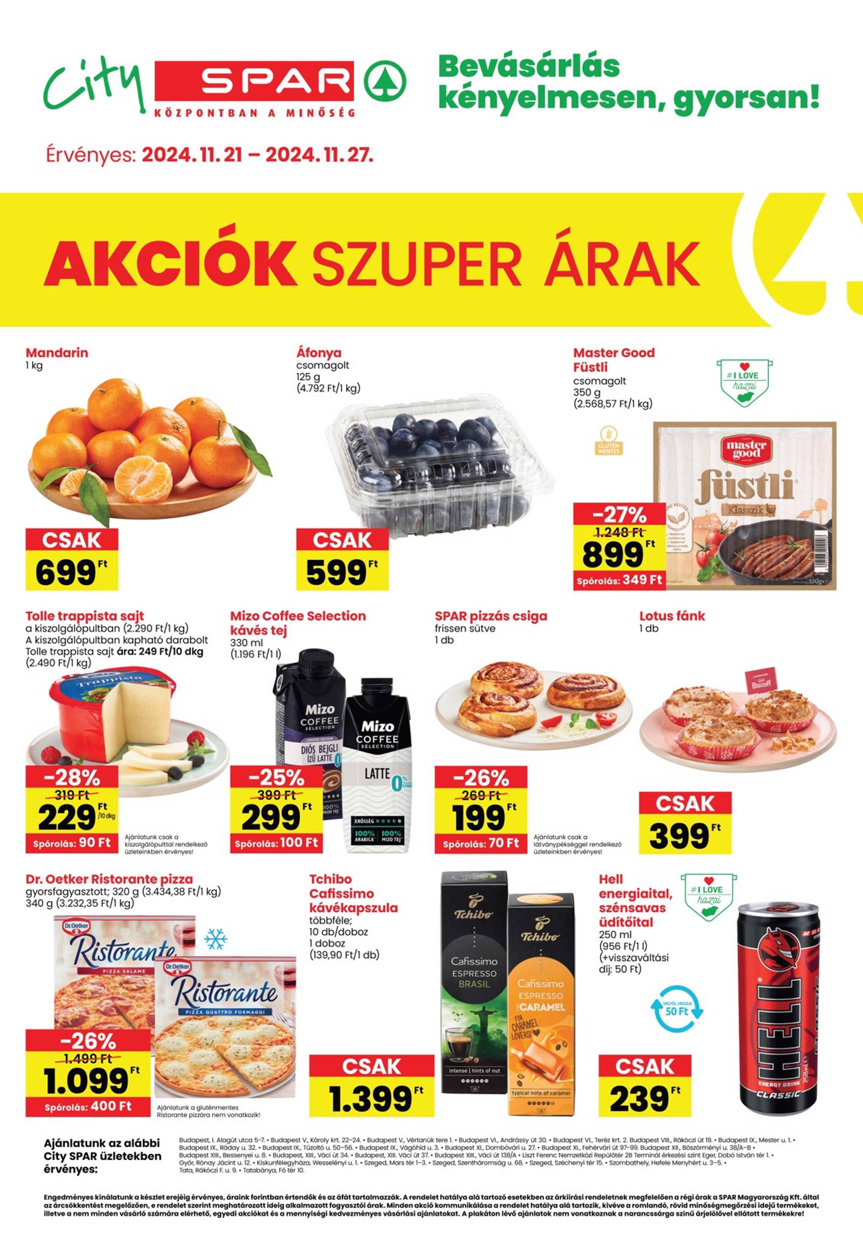 City SPAR akciós újság, érvényes 11.21. - 11.27.