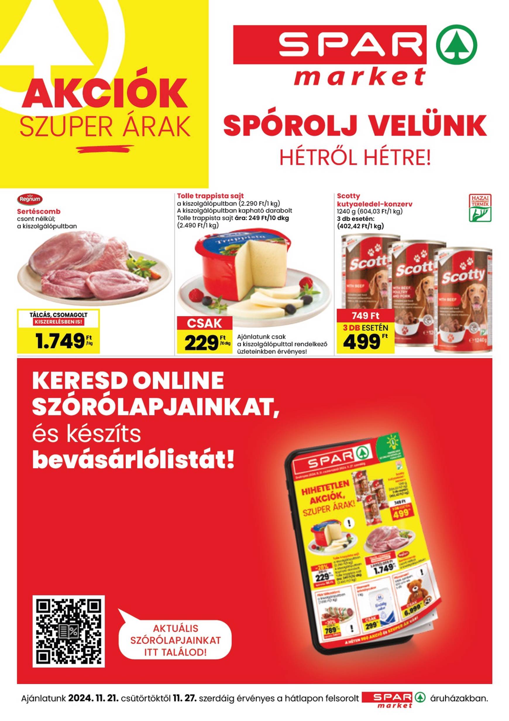 SPAR - Market akciós újság, érvényes 11.21. - 11.27.