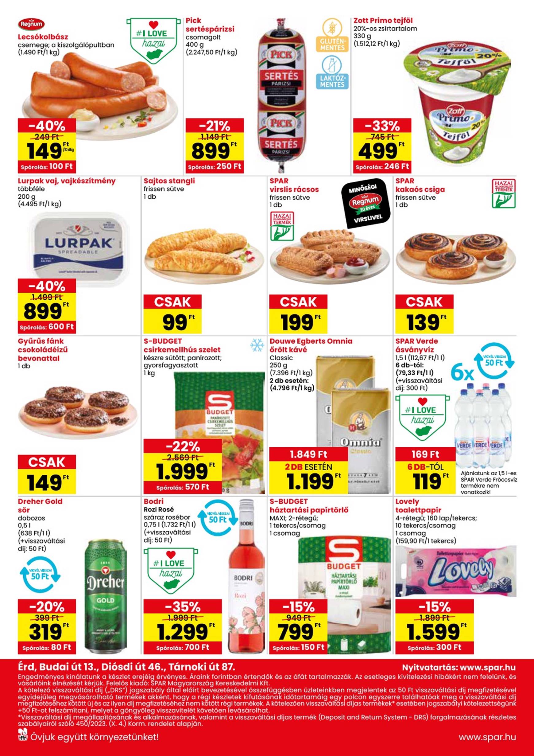 SPAR partner - Érd akciós újság, érvényes 11.21. - 11.27. 2