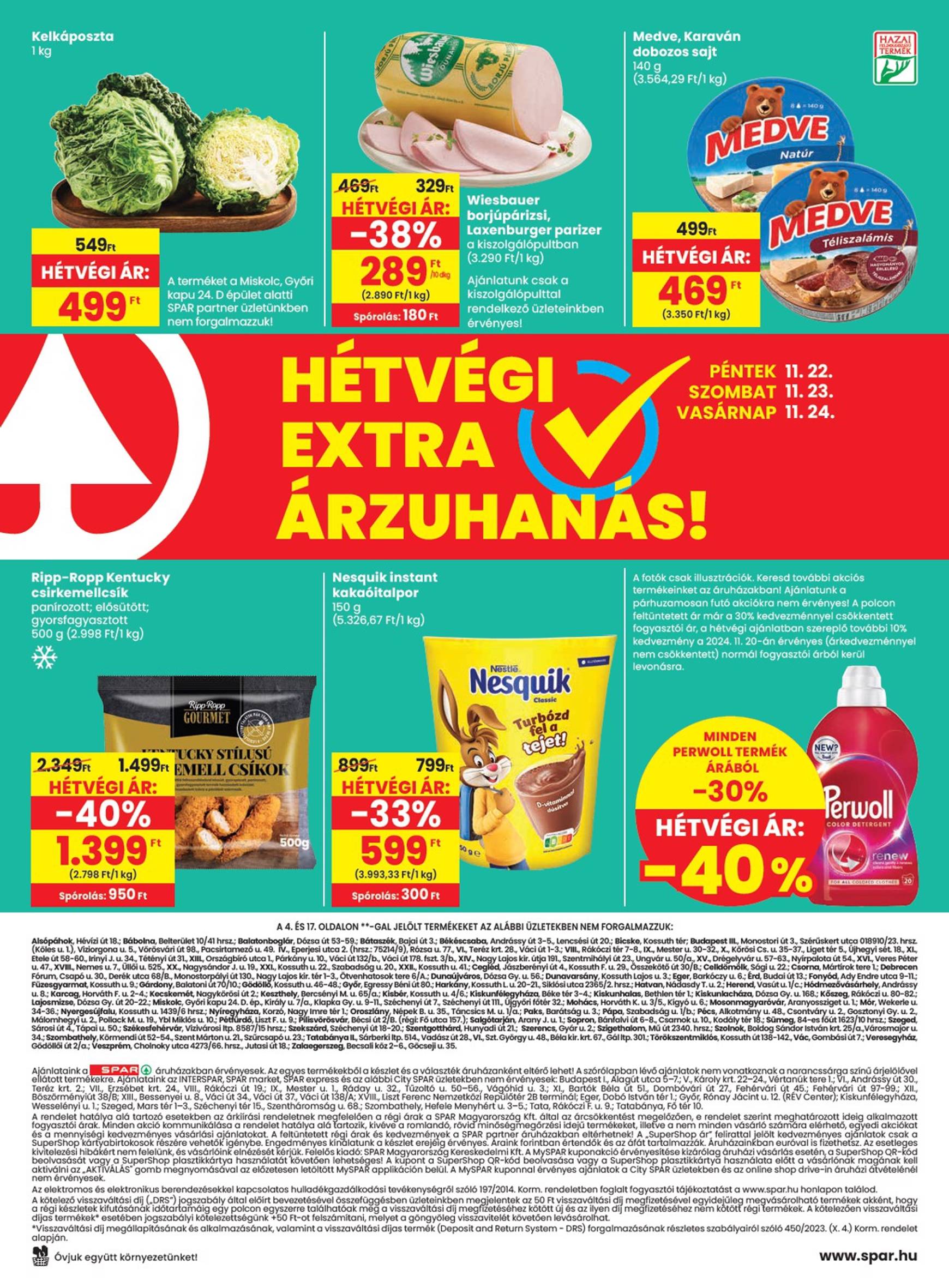 SPAR akciós újság, érvényes 11.21. - 11.27. 20