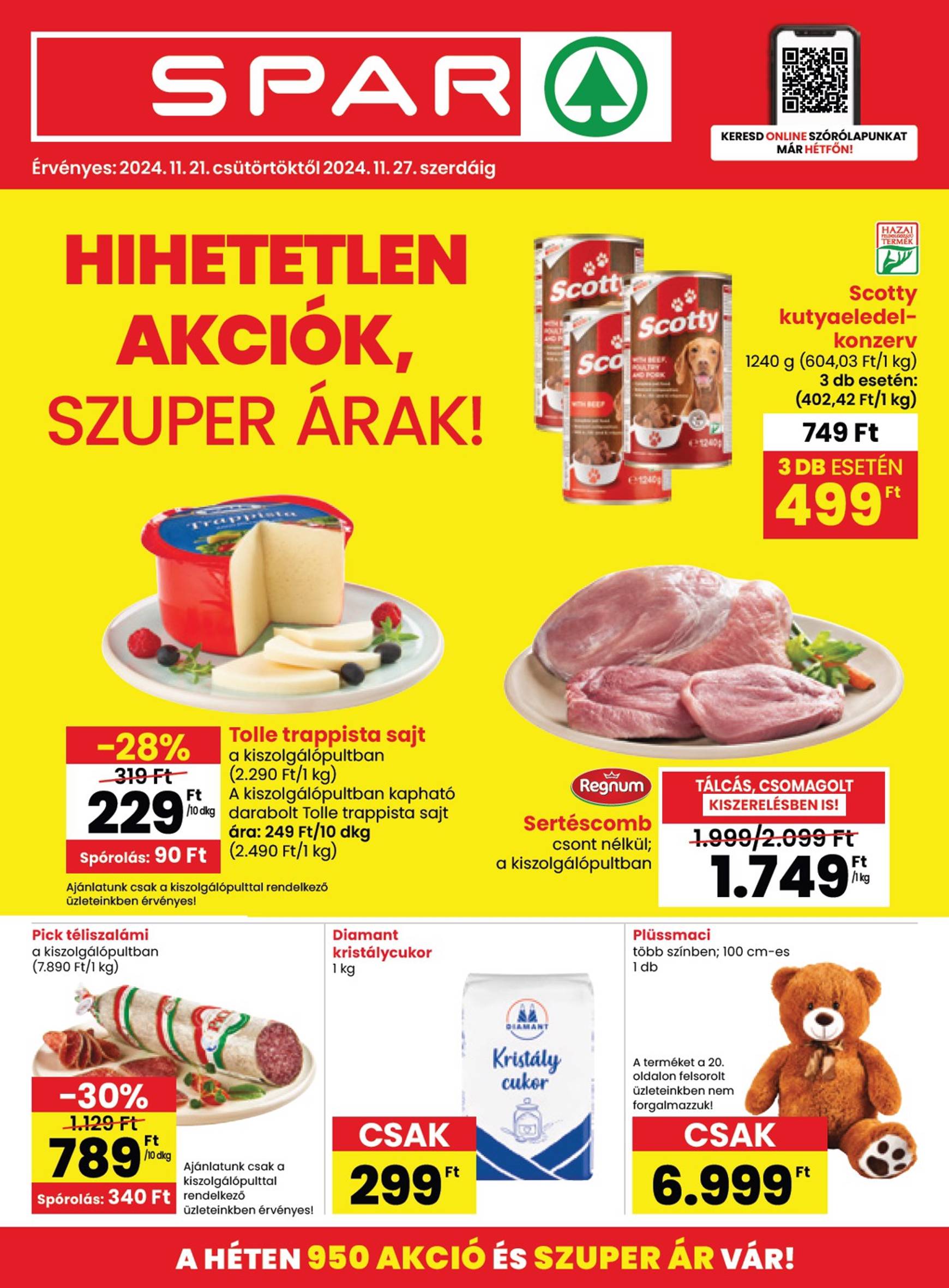 SPAR akciós újság, érvényes 11.21. - 11.27.