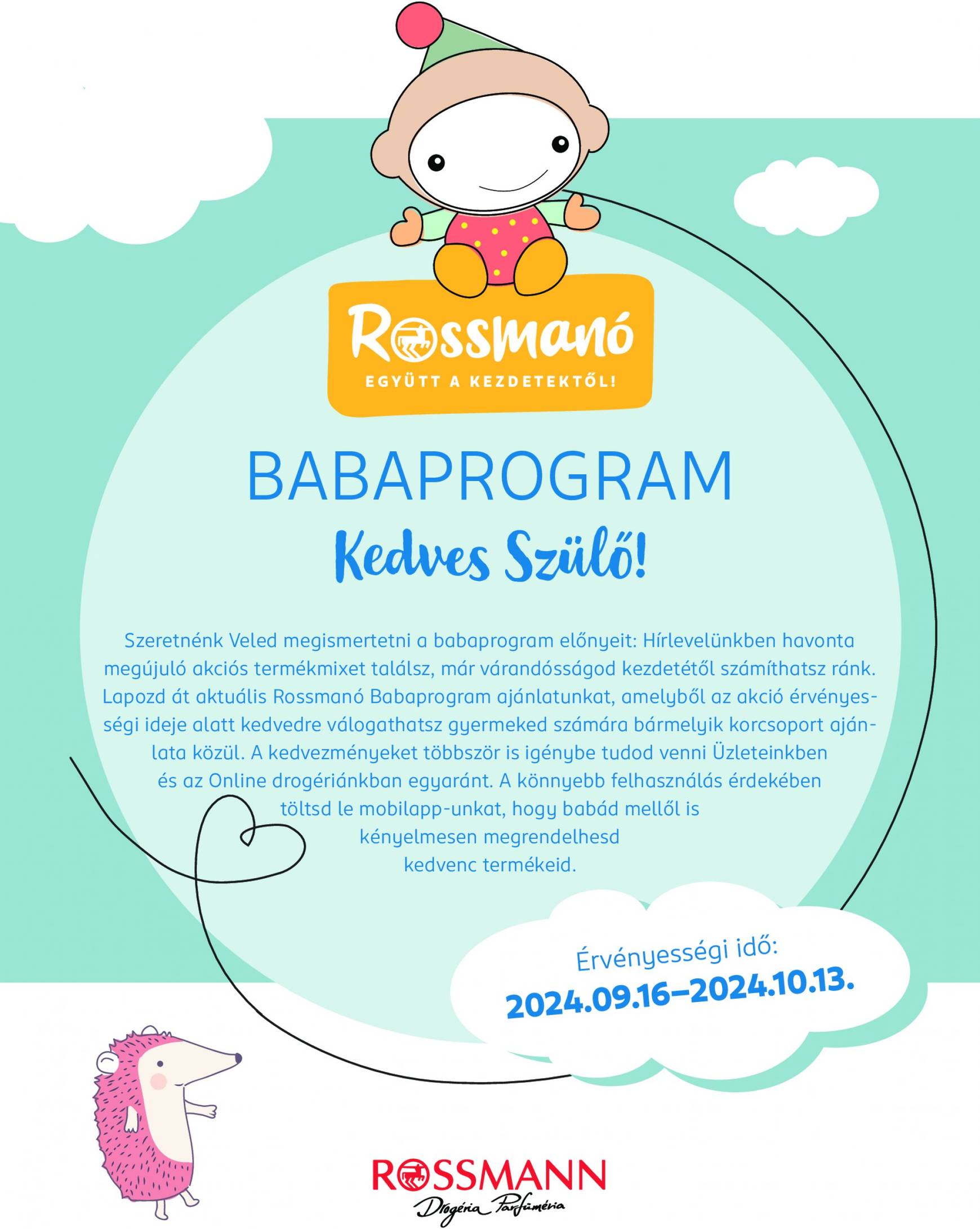 Aktuális újság Rossmann - Babaprogram 09.16. - 10.13.