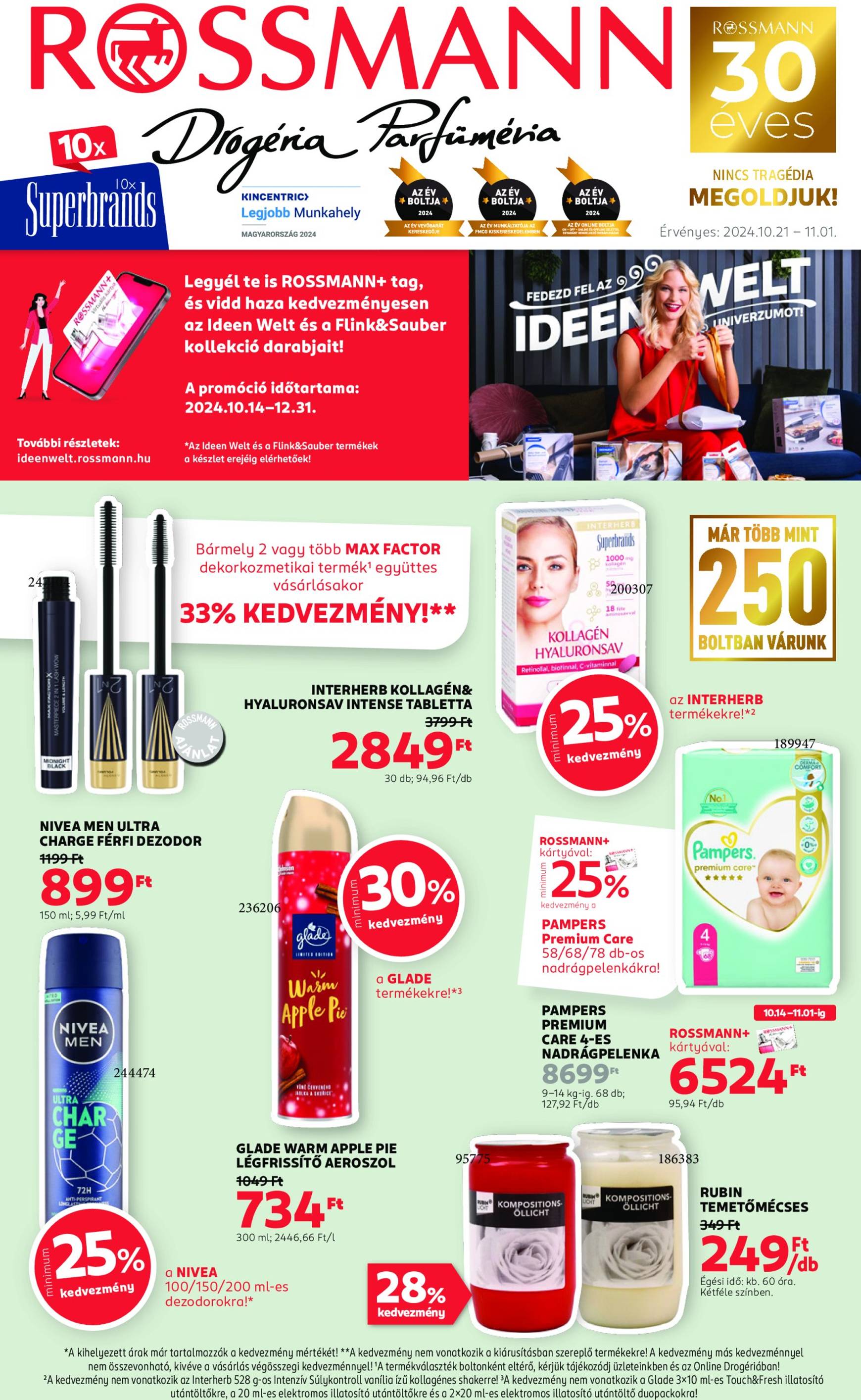 Rossmann akciós újság, érvényes 10.21. - 11.01.