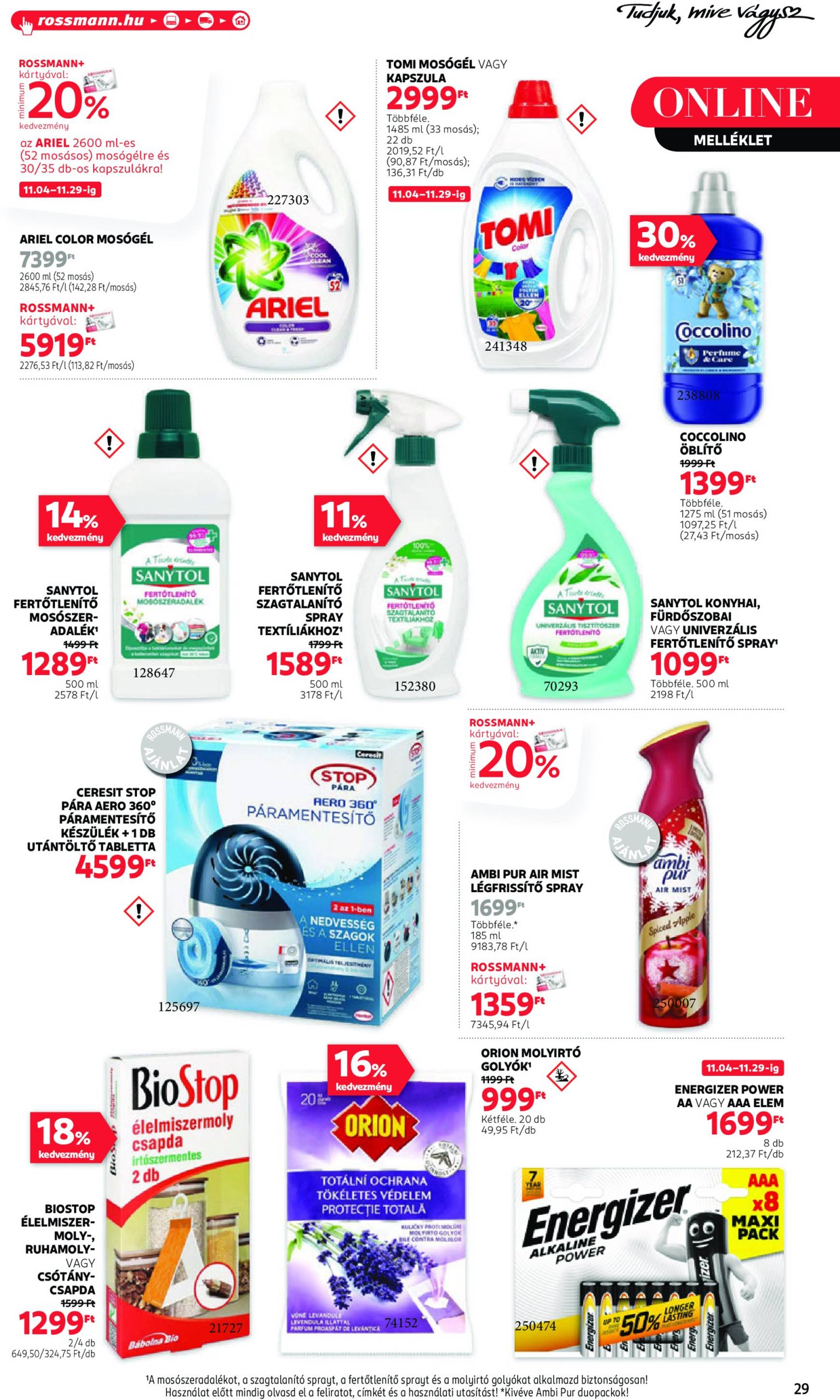 Rossmann akciós újság, érvényes 11.04. - 11.15. 31