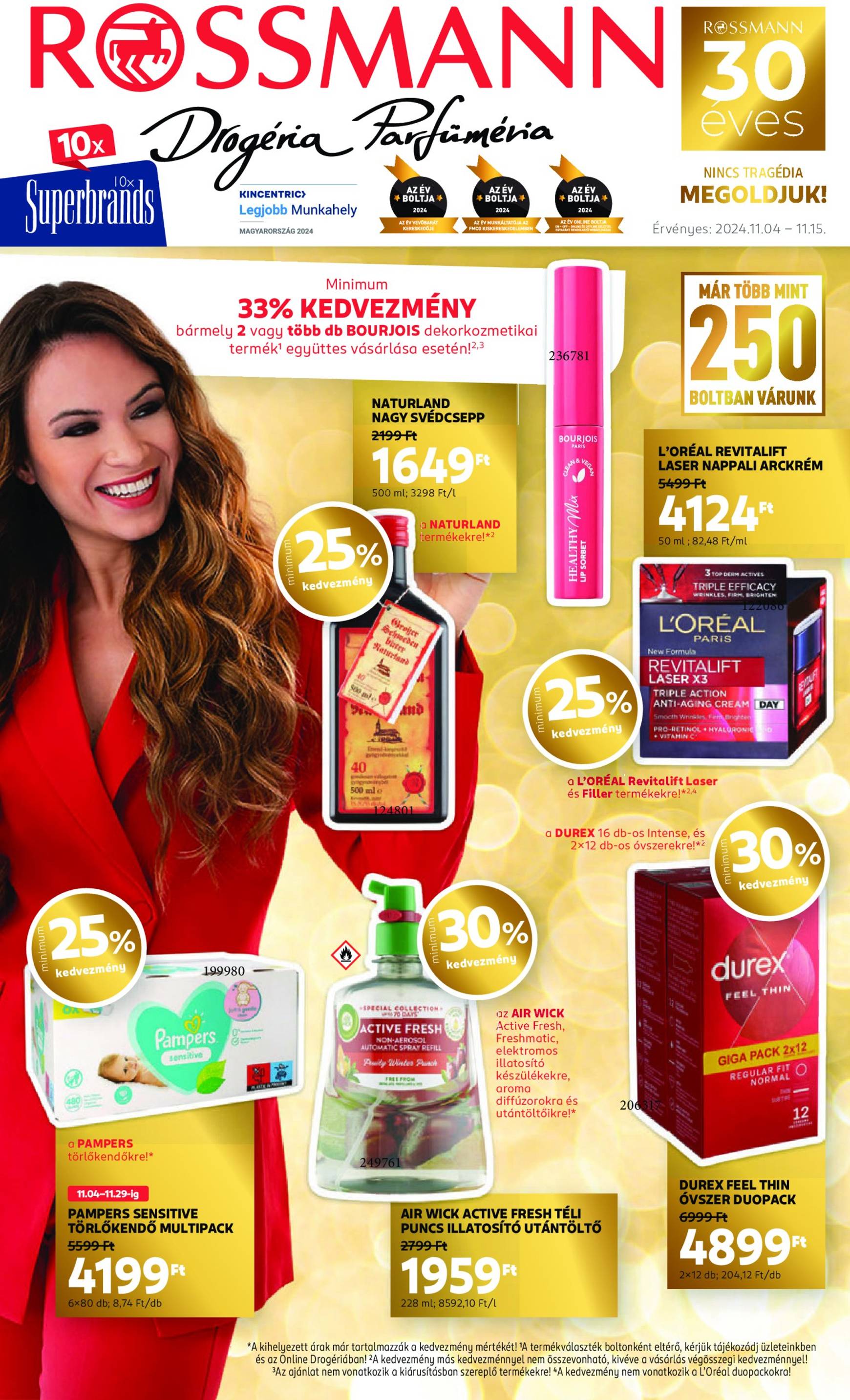 Rossmann akciós újság, érvényes 11.04. - 11.15.