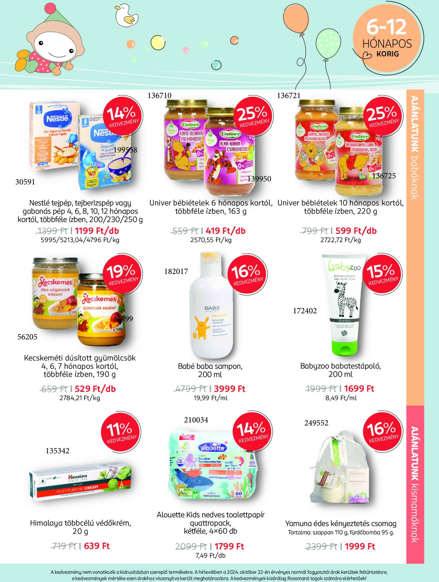 Rossmann - Babaprogram akciós újság, érvényes 11.11. - 12.08. 7