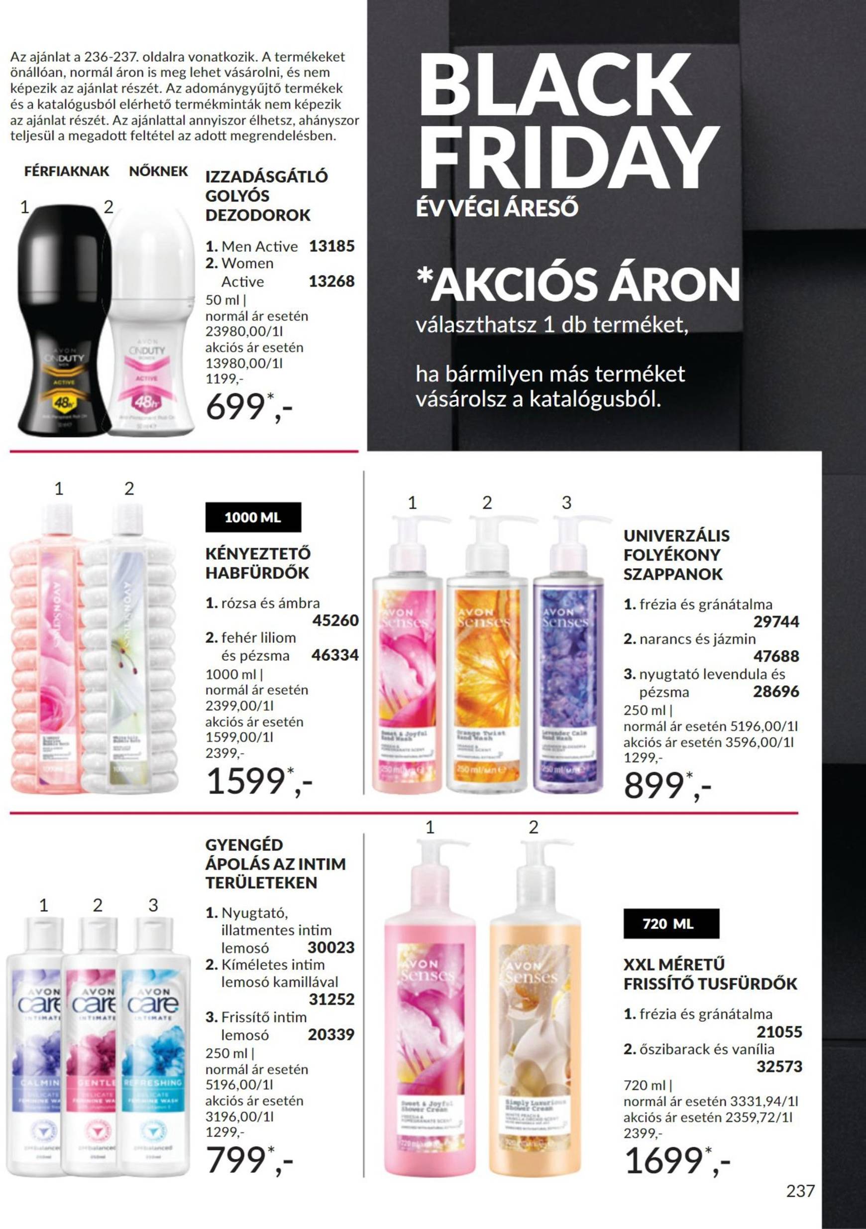 Avon akciós újság, érvényes 11.01. - 11.30. 237