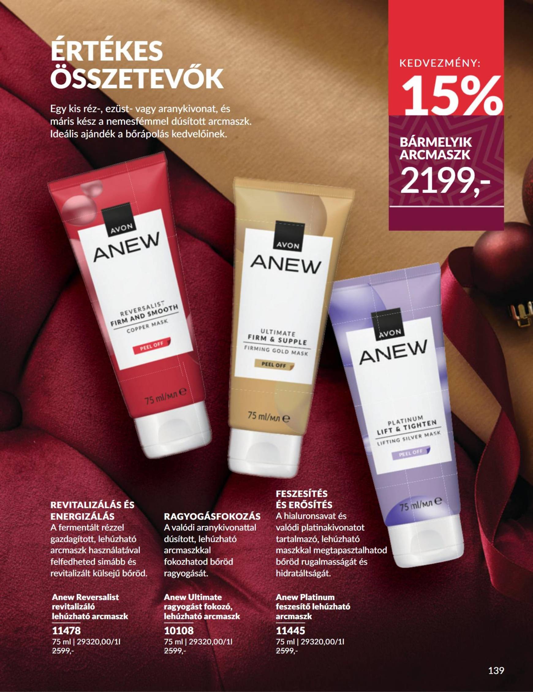 Avon akciós újság, érvényes 11.01. - 11.30. 139