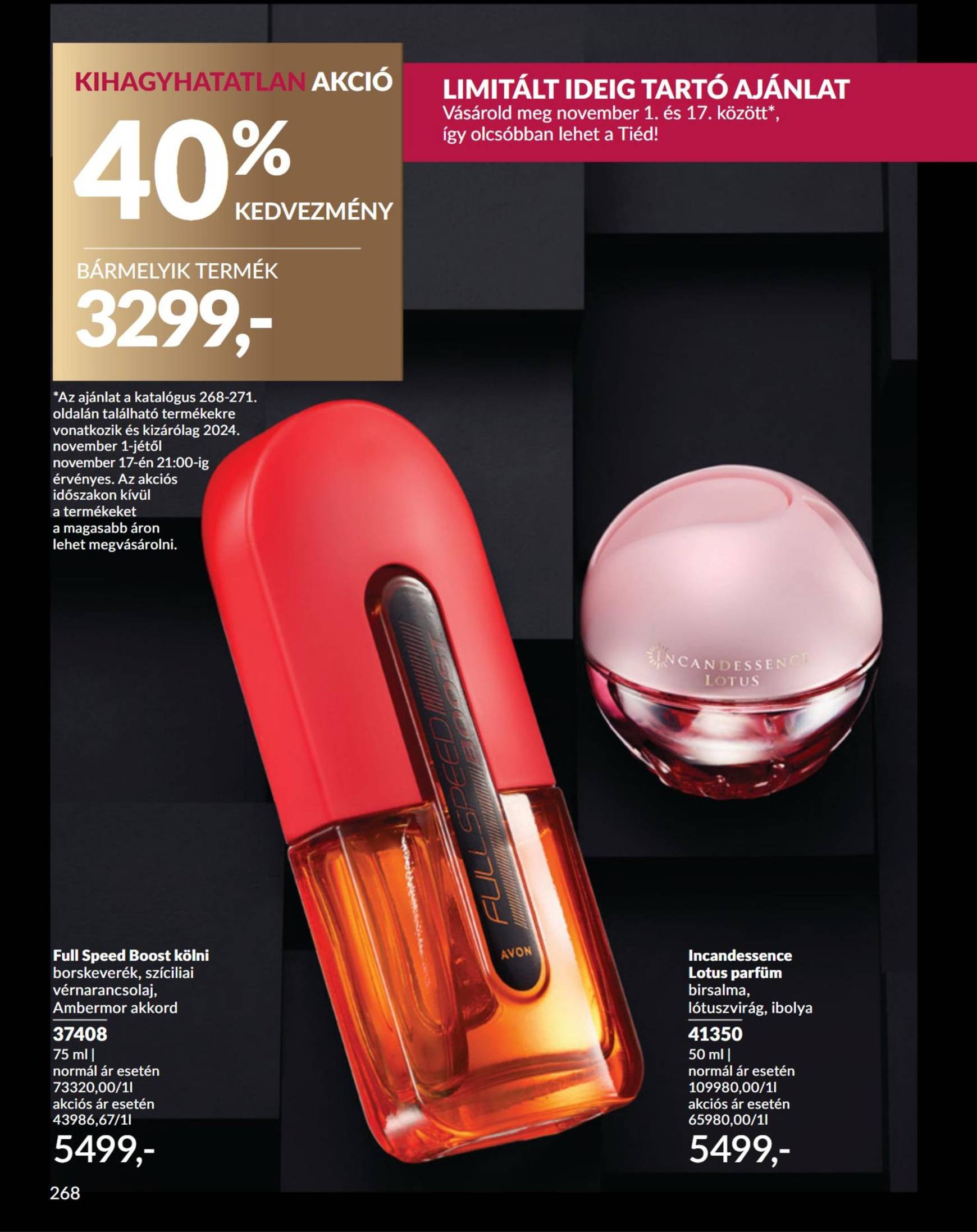 Avon akciós újság, érvényes 11.01. - 11.30. 268