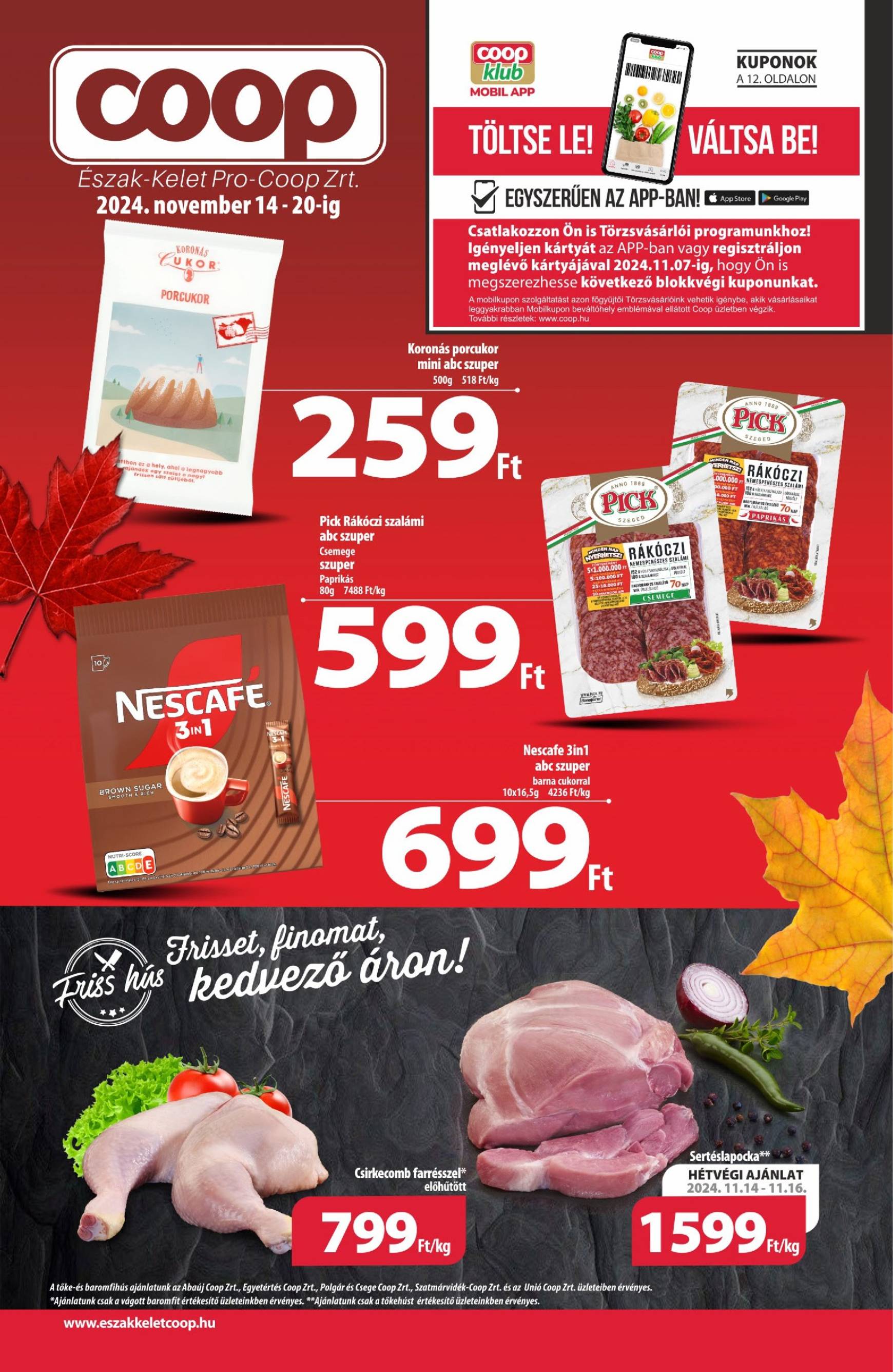 Coop - Eszak-Kelet akciós újság, érvényes 11.14. - 11.20.