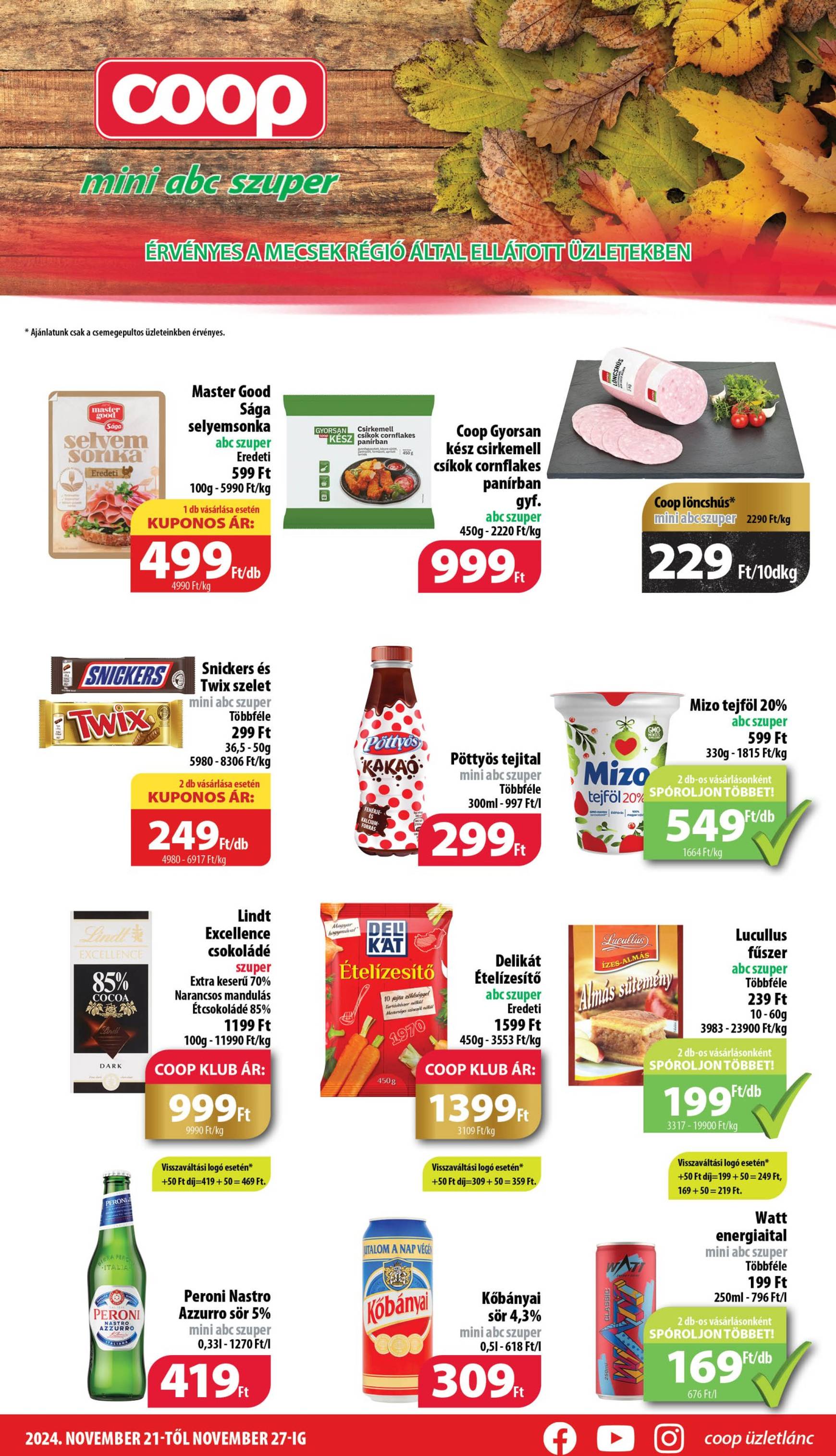 Coop - Mecsek akciós újság, érvényes 11.21. - 11.27.