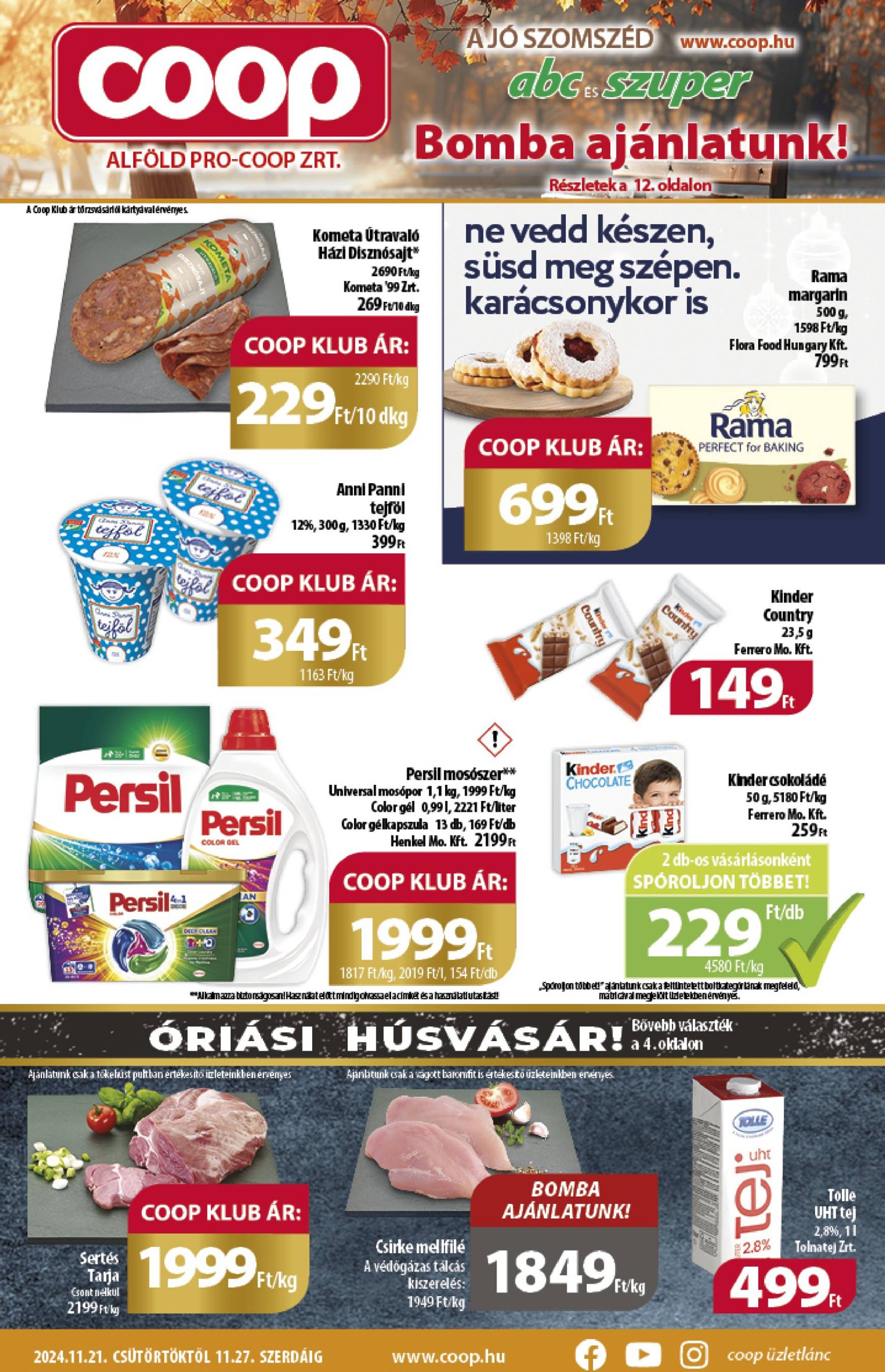 Coop - Alföld akciós újság, érvényes 11.21. - 11.27.