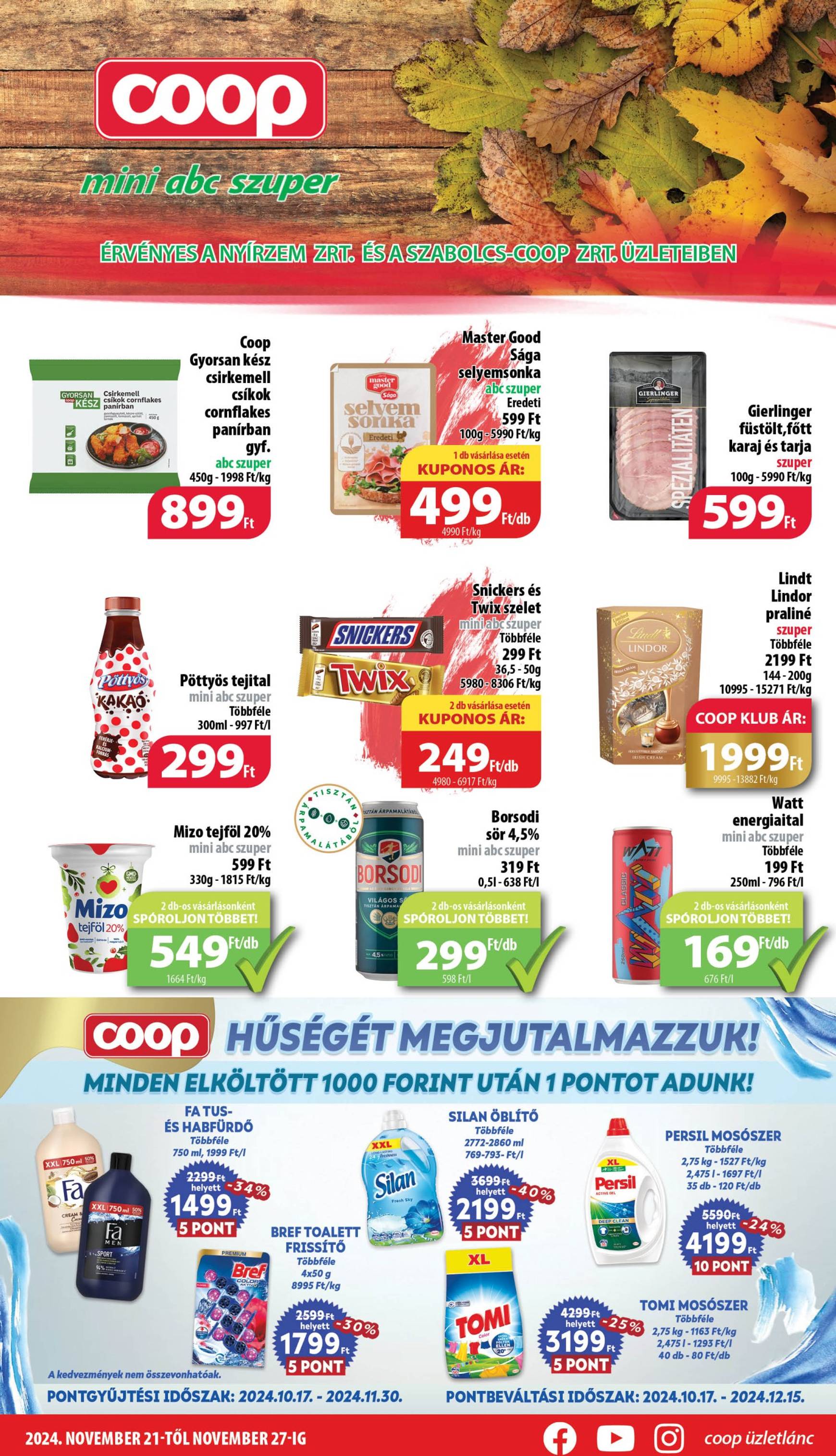 Coop - Mini Abc Szuper akciós újság, érvényes 11.21. - 11.27.