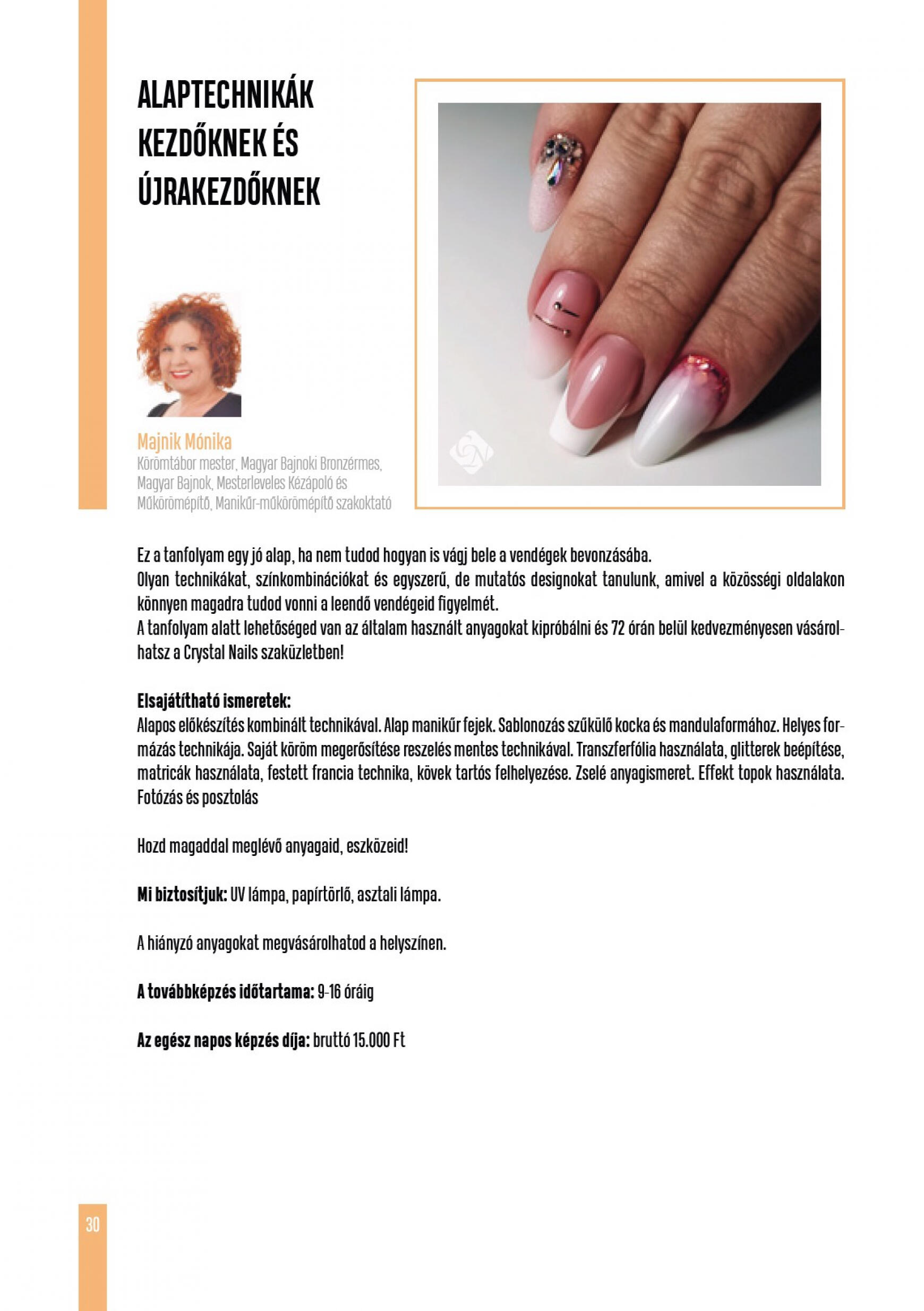 Crystal Nails Oktatási kézikönyv 2023 nyár 30