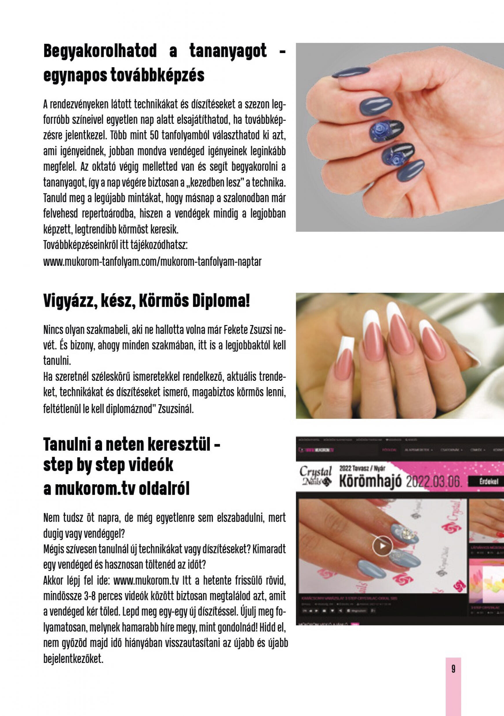 Crystal Nails Oktatási kézikönyv 2023 nyár 9