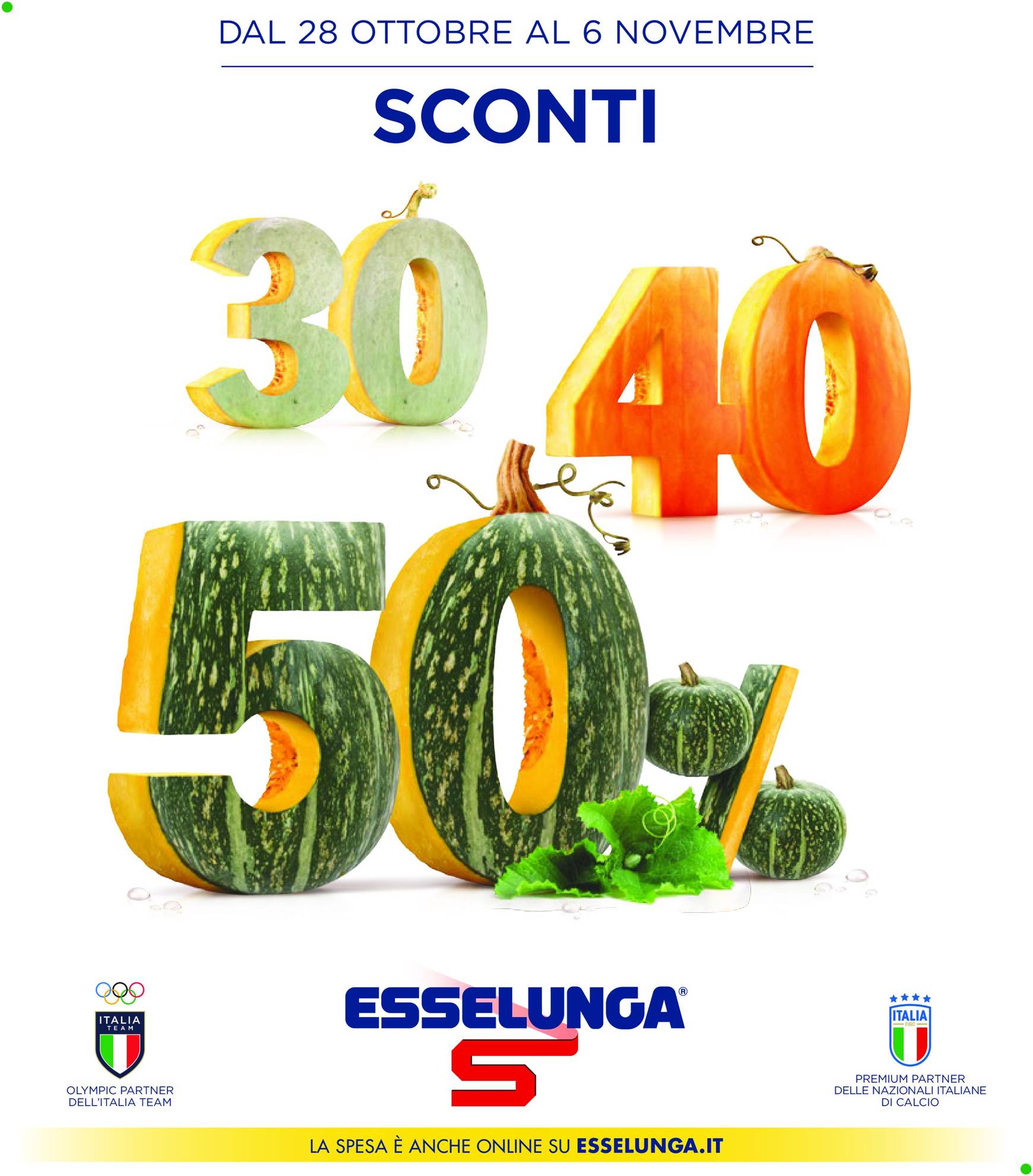 Volantino Esselunga - 30-40-50% valido dal 28.10. al 06.11.