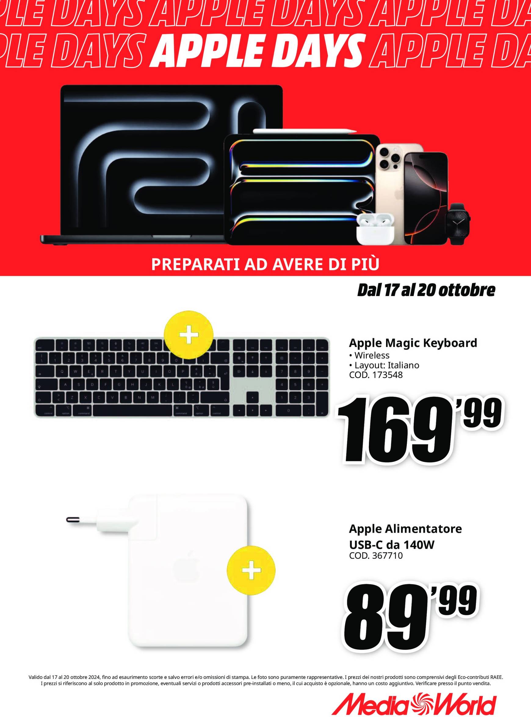 Volantino Mediaworld - Apple Days valido dal 17.10. al 20.10. 11