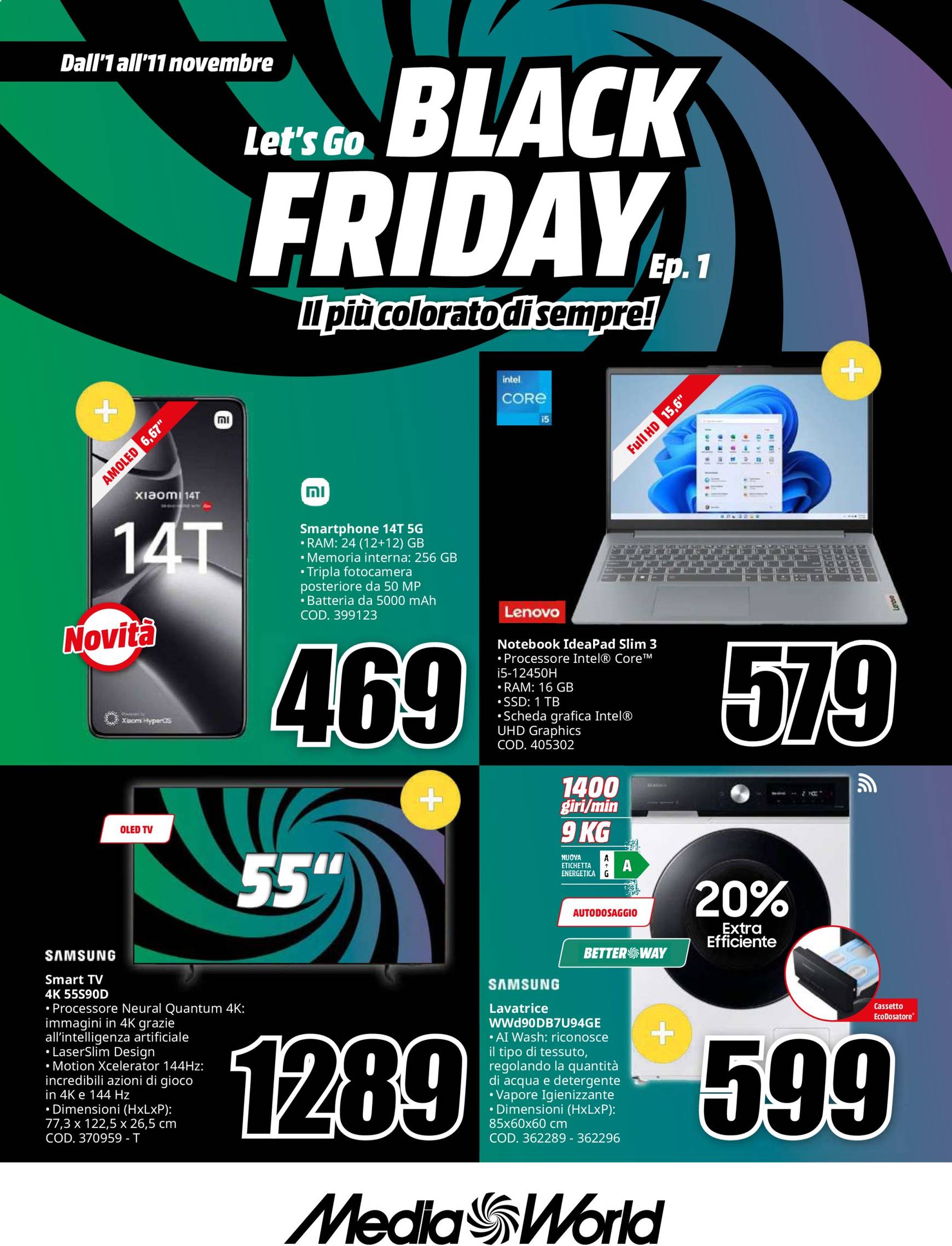 Volantino Mediaworld - Black Friday valido dal 01.11. al 11.11.