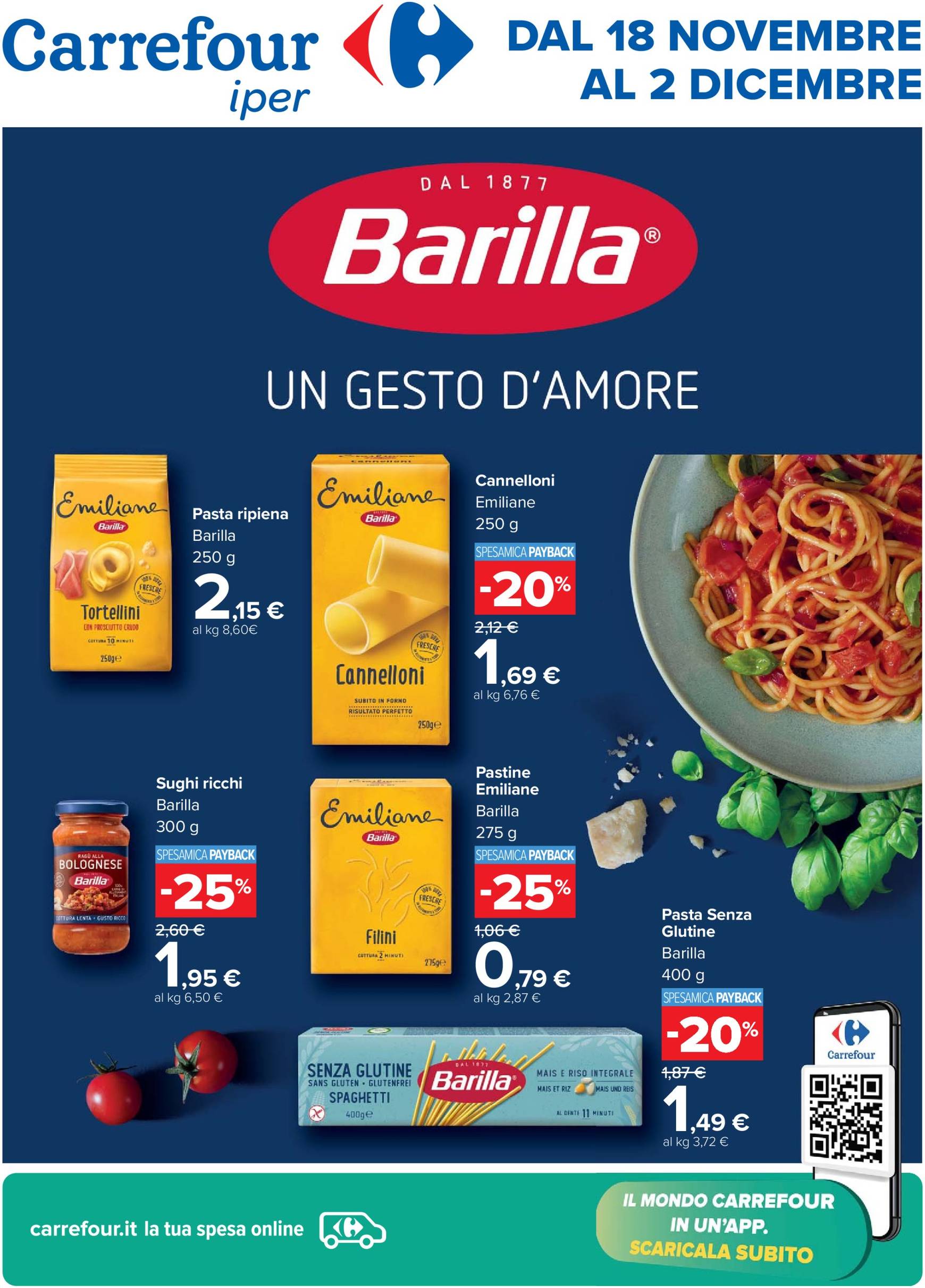 Volantino Carrefour - Speciale Barilla valido dal 18.11. al 02.12.