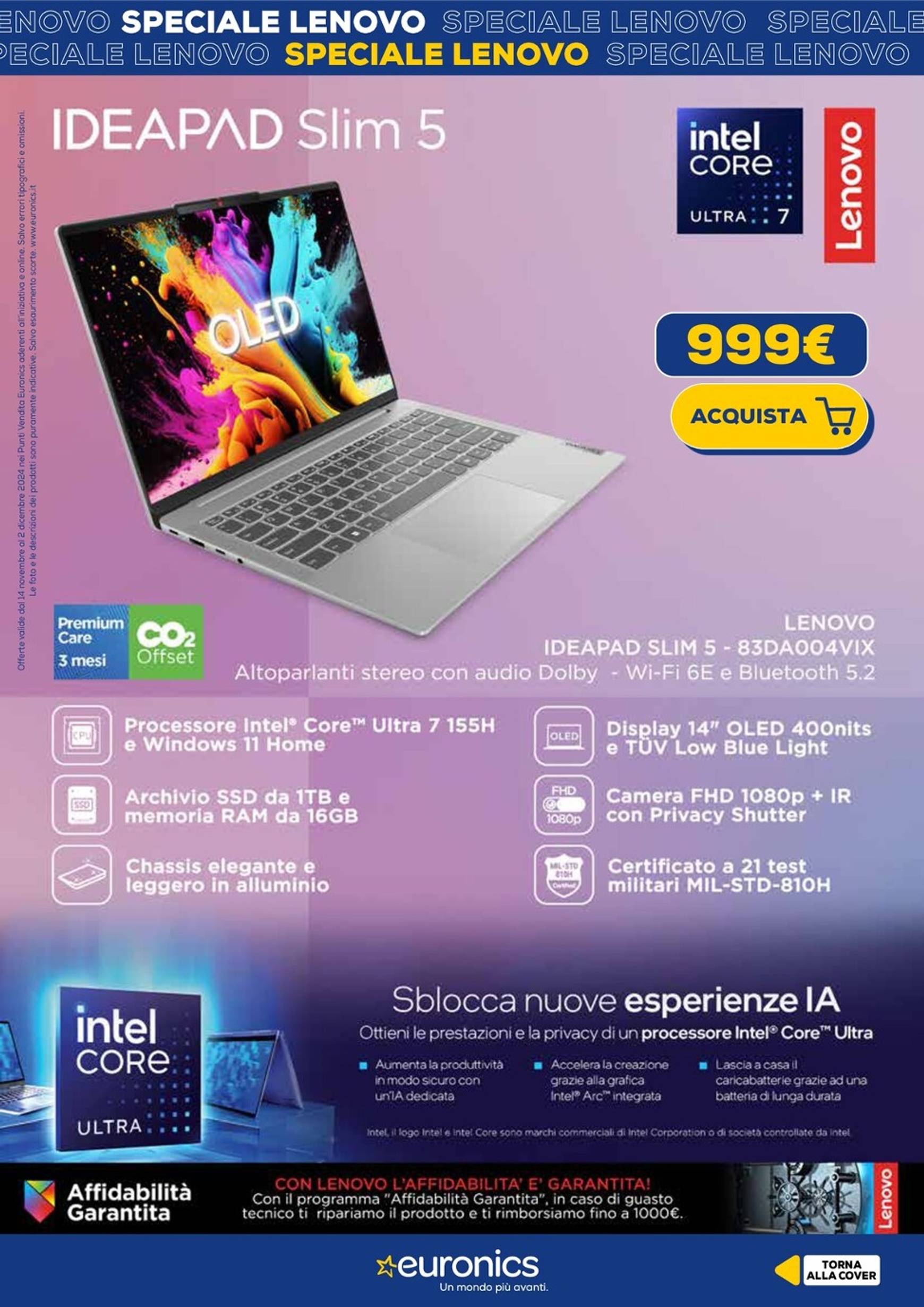 Volantino Euronics - Speciale Lenovo valido dal 14.11. al 02.12. 2