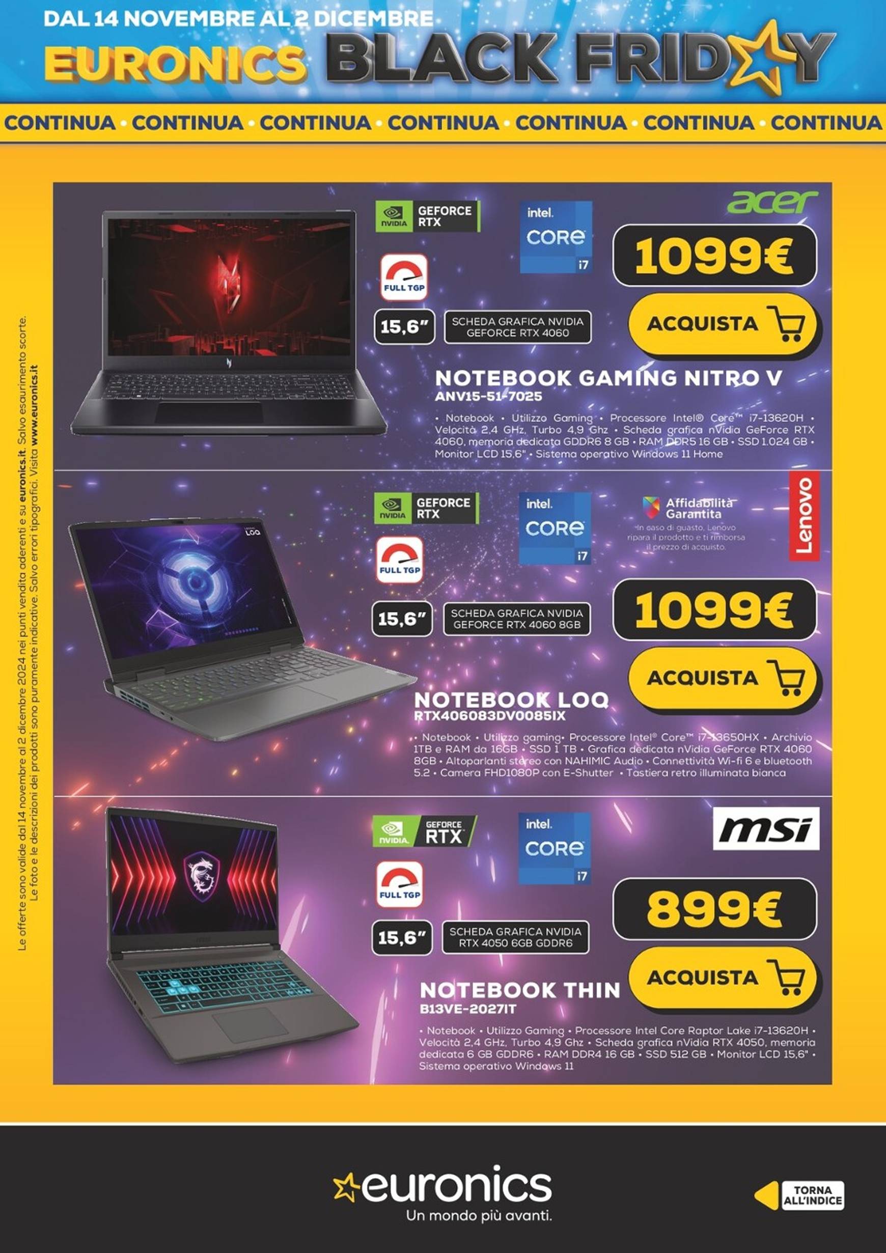 Volantino Euronics - Black Friday valido dal 14.11. al 02.12. 21