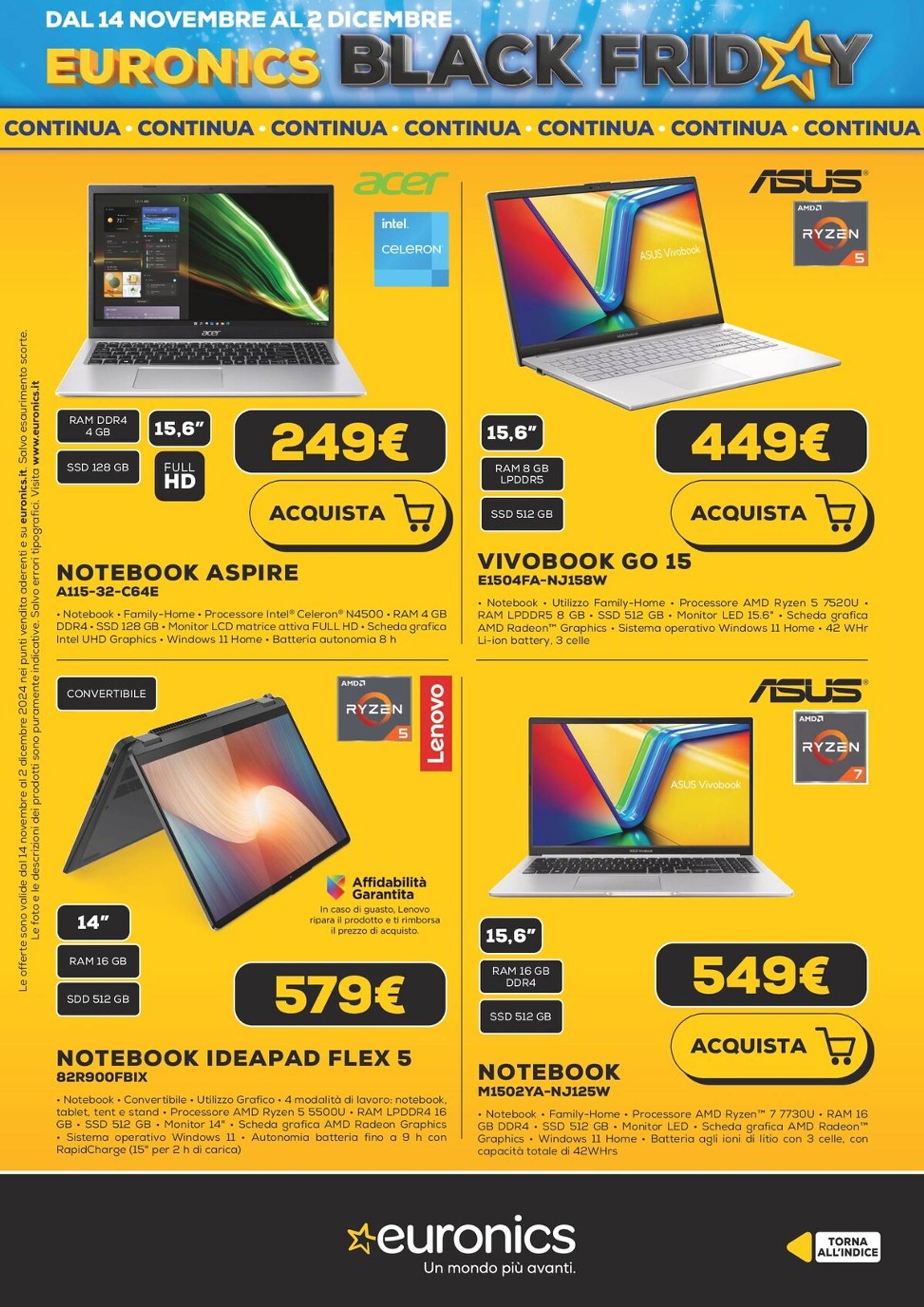 Volantino Euronics - Black Friday valido dal 14.11. al 02.12. 24