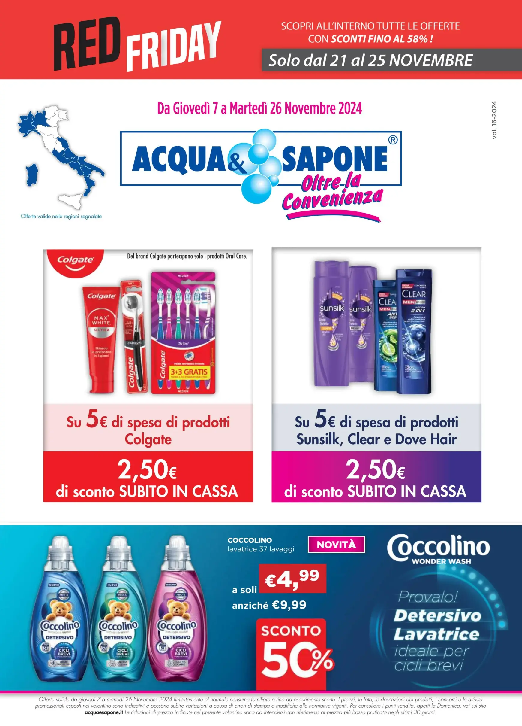 Volantino Acqua e Sapone valido dal 07.11. al 26.11.