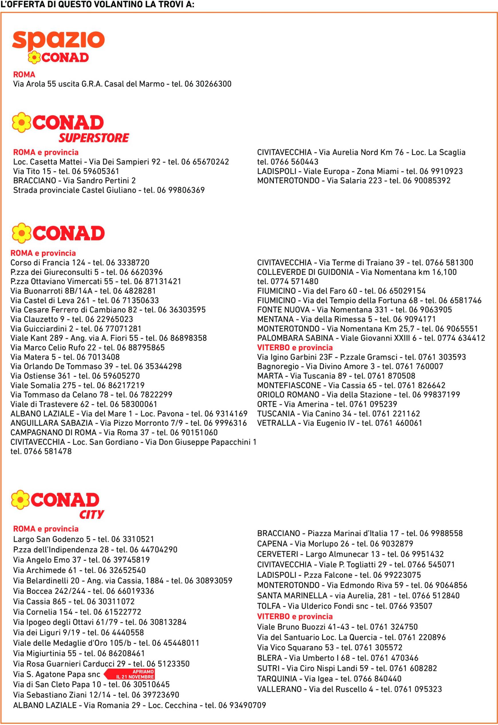 Volantino Conad valido dal 14.11. al 27.11. 16