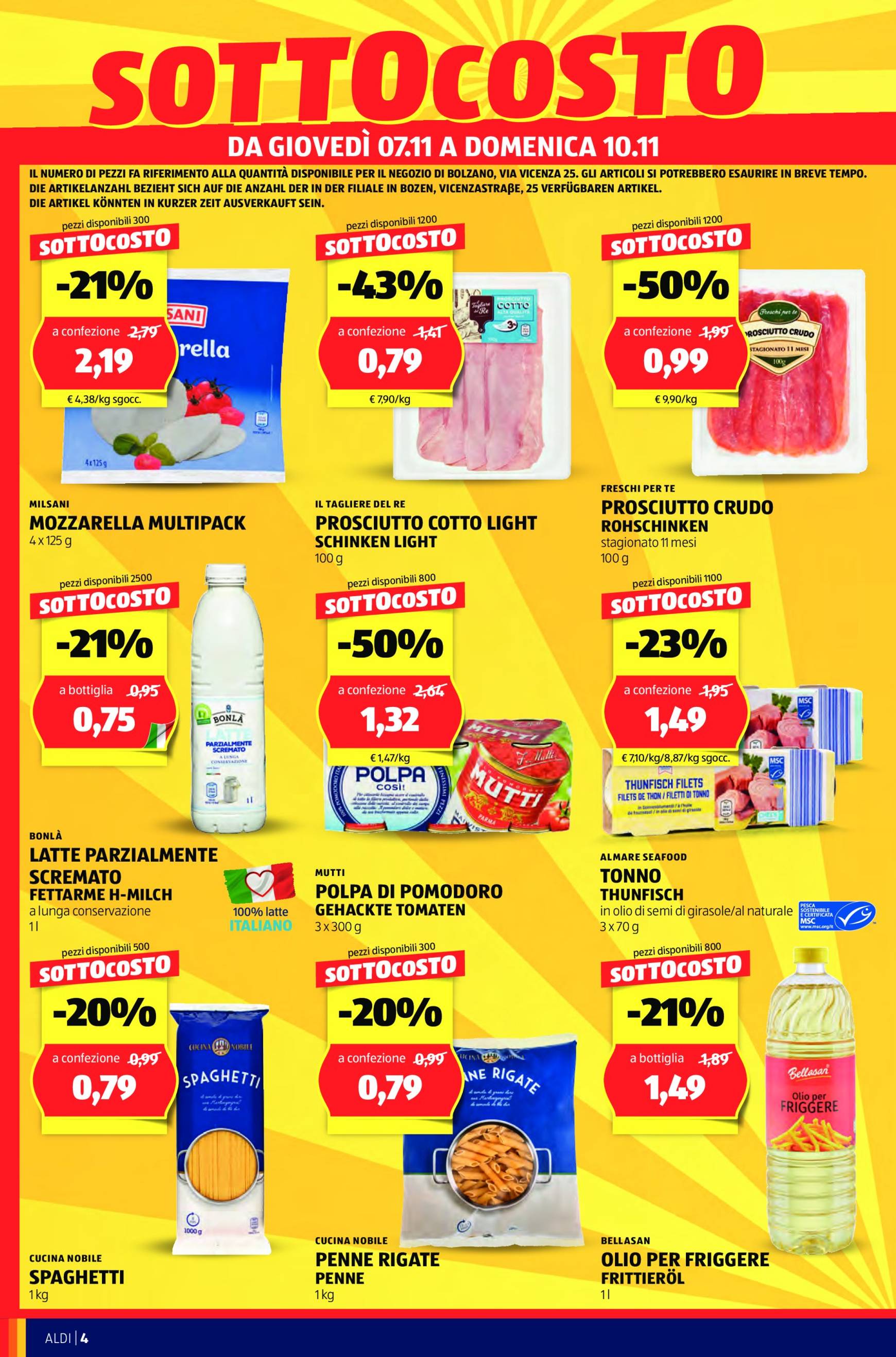 Volantino ALDI - Offerte nuova apertura Bolzano valido dal 07.11. al 10.11. 4