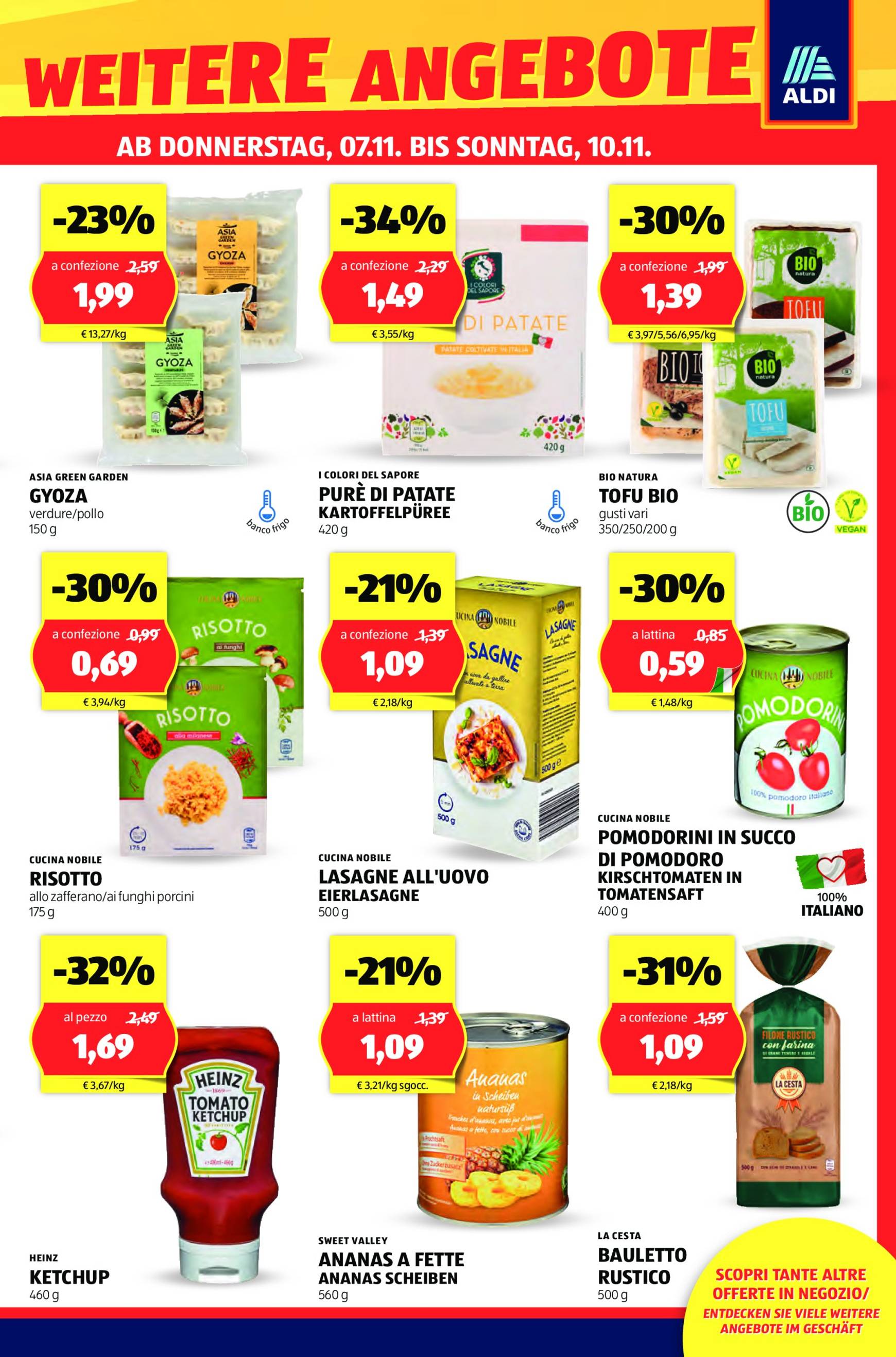 Volantino ALDI - Offerte nuova apertura Bolzano valido dal 07.11. al 10.11. 13