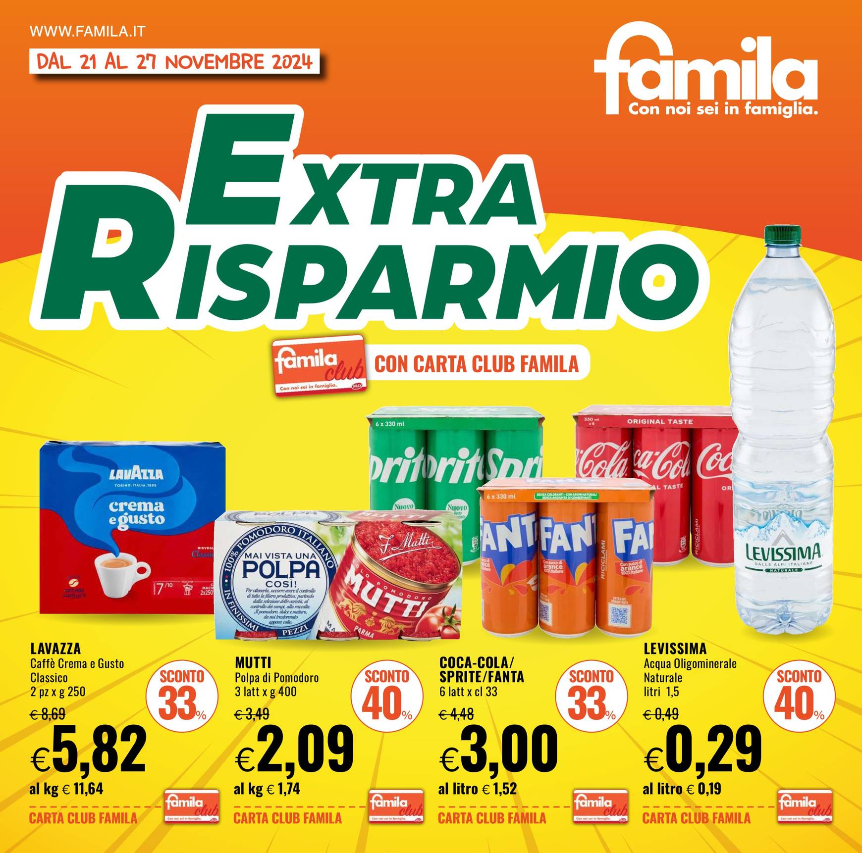 Volantino Famila - Extra Risparmio valido dal 21.11. al 27.11.