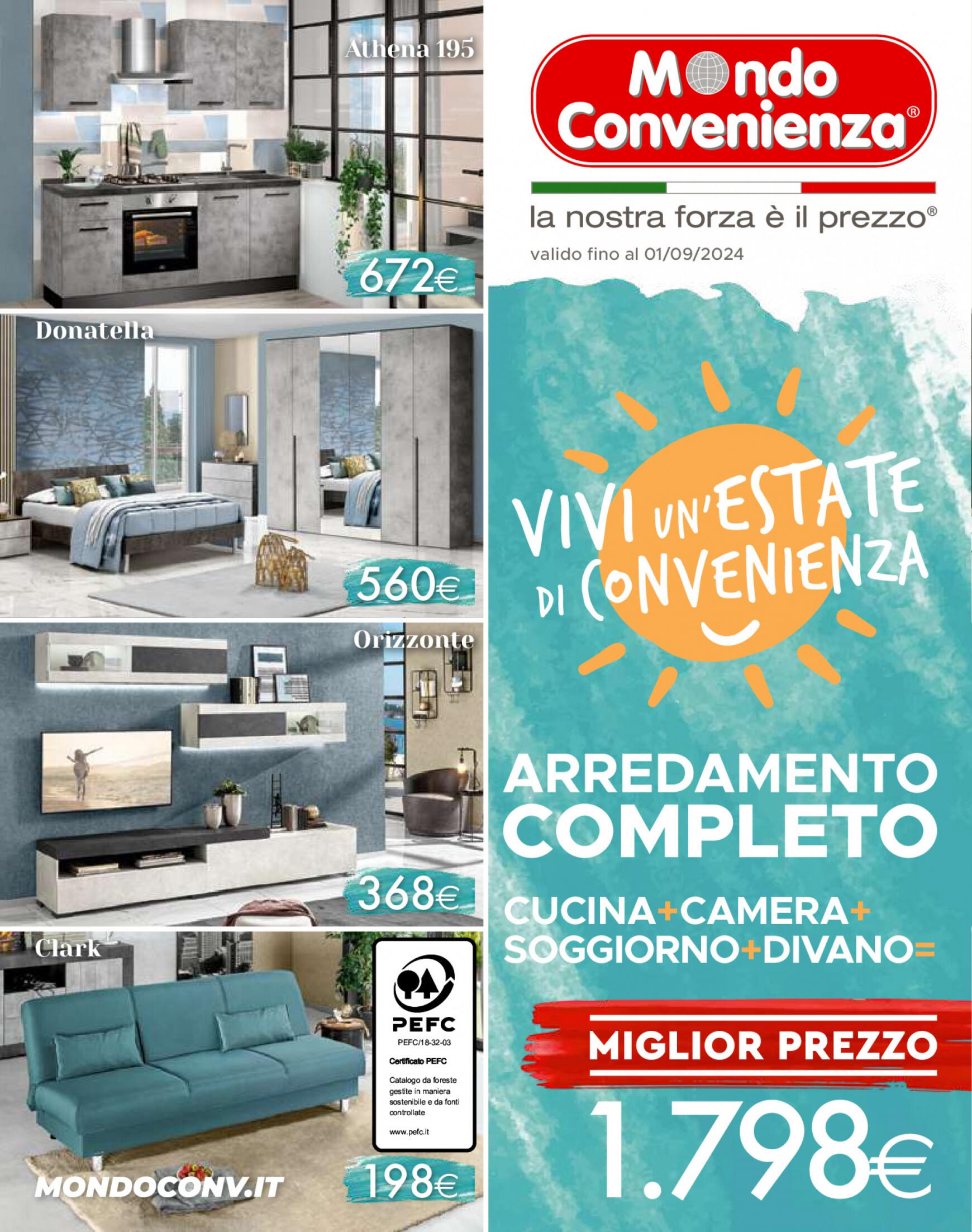 Nuovo volantino Mondo Convenienza - Estate 2024 01.07. - 01.09. 100